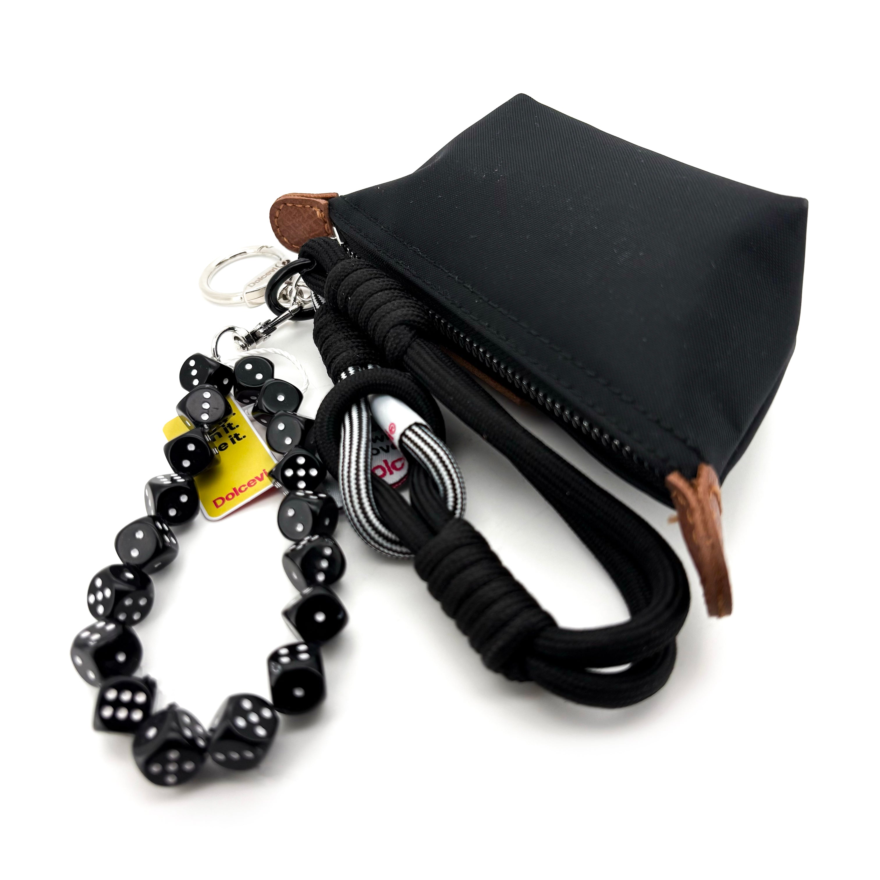 Dice Bead Mini Bag Key Charm