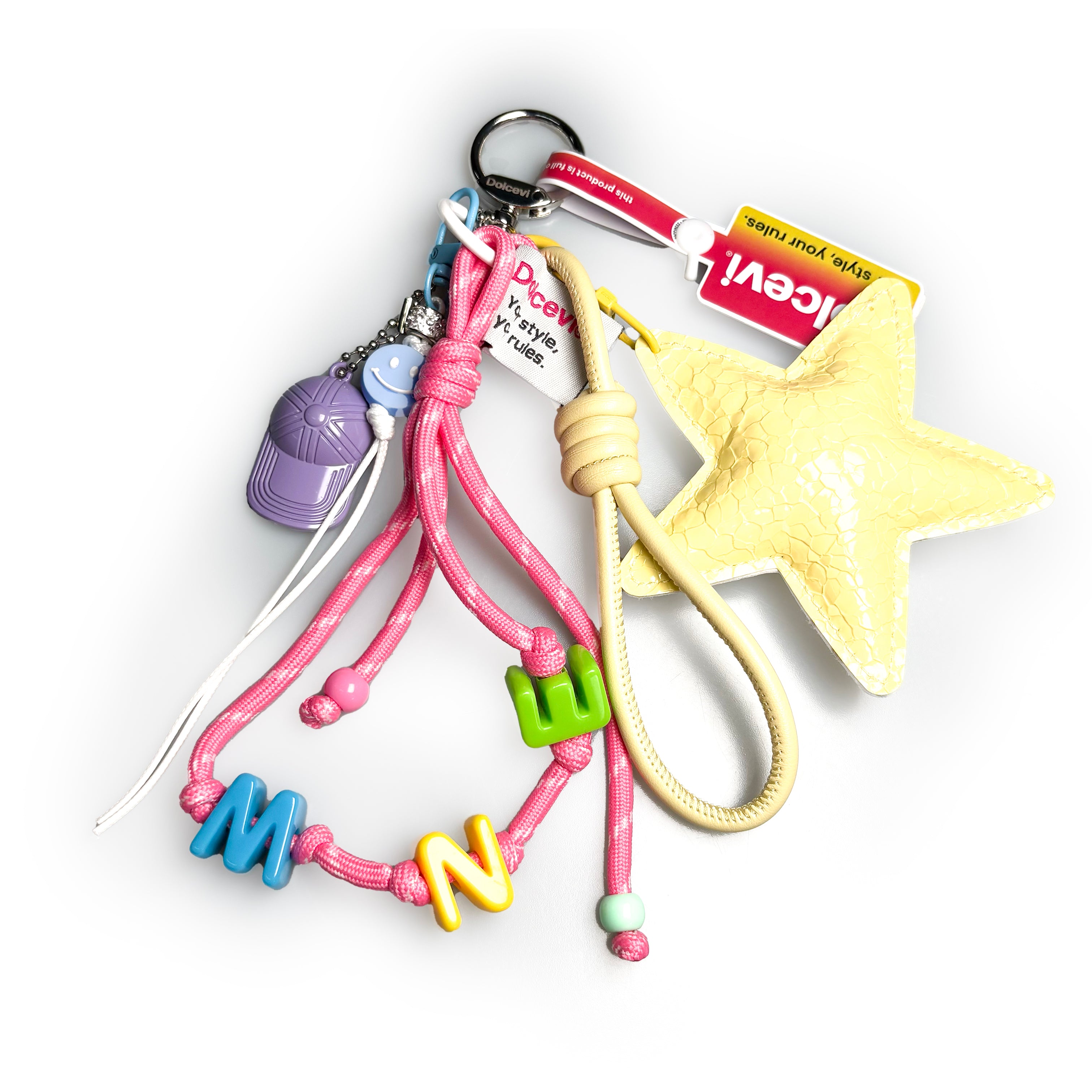 Star & Alphabet Bead Key Charm