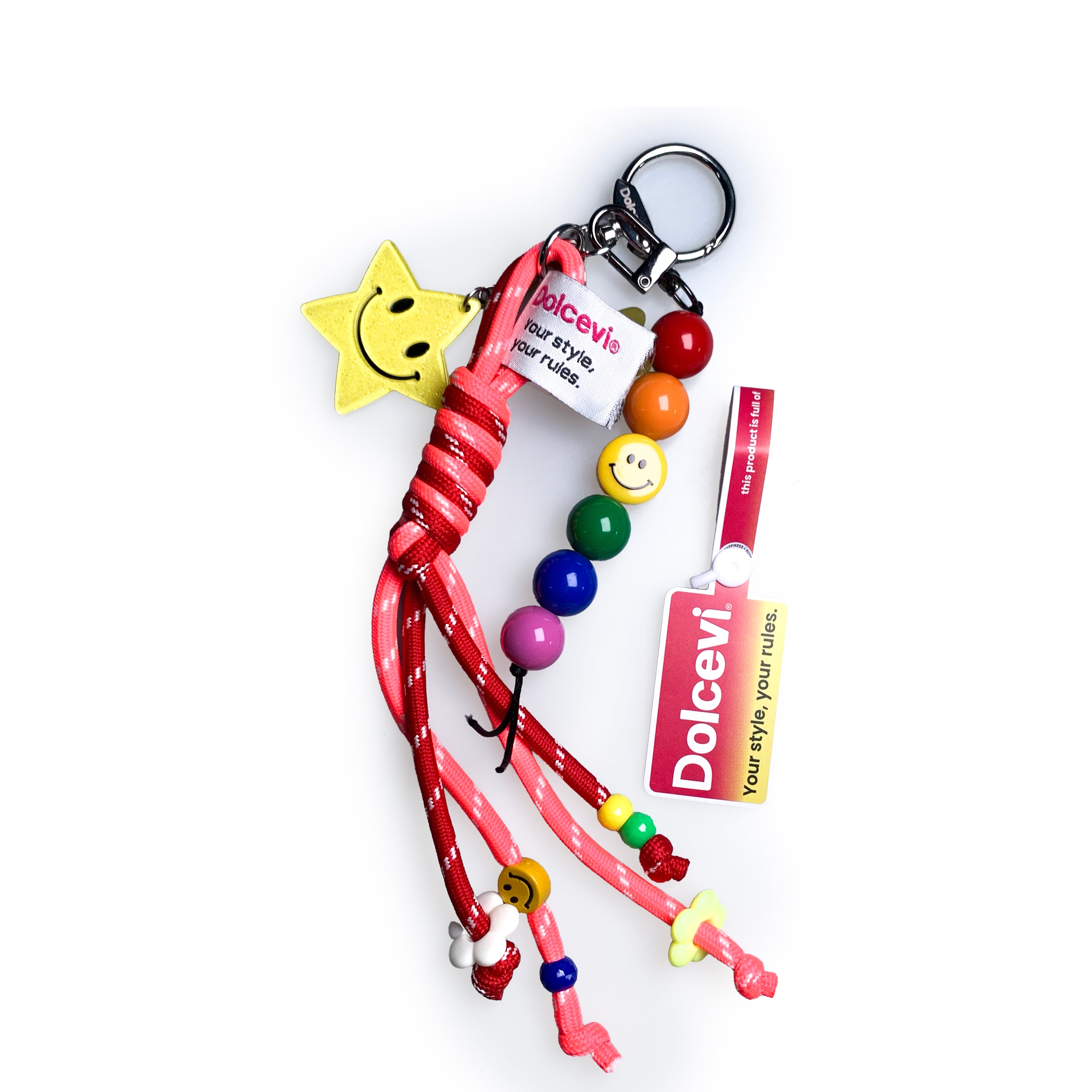 Rainbow Smiley Rope Charm