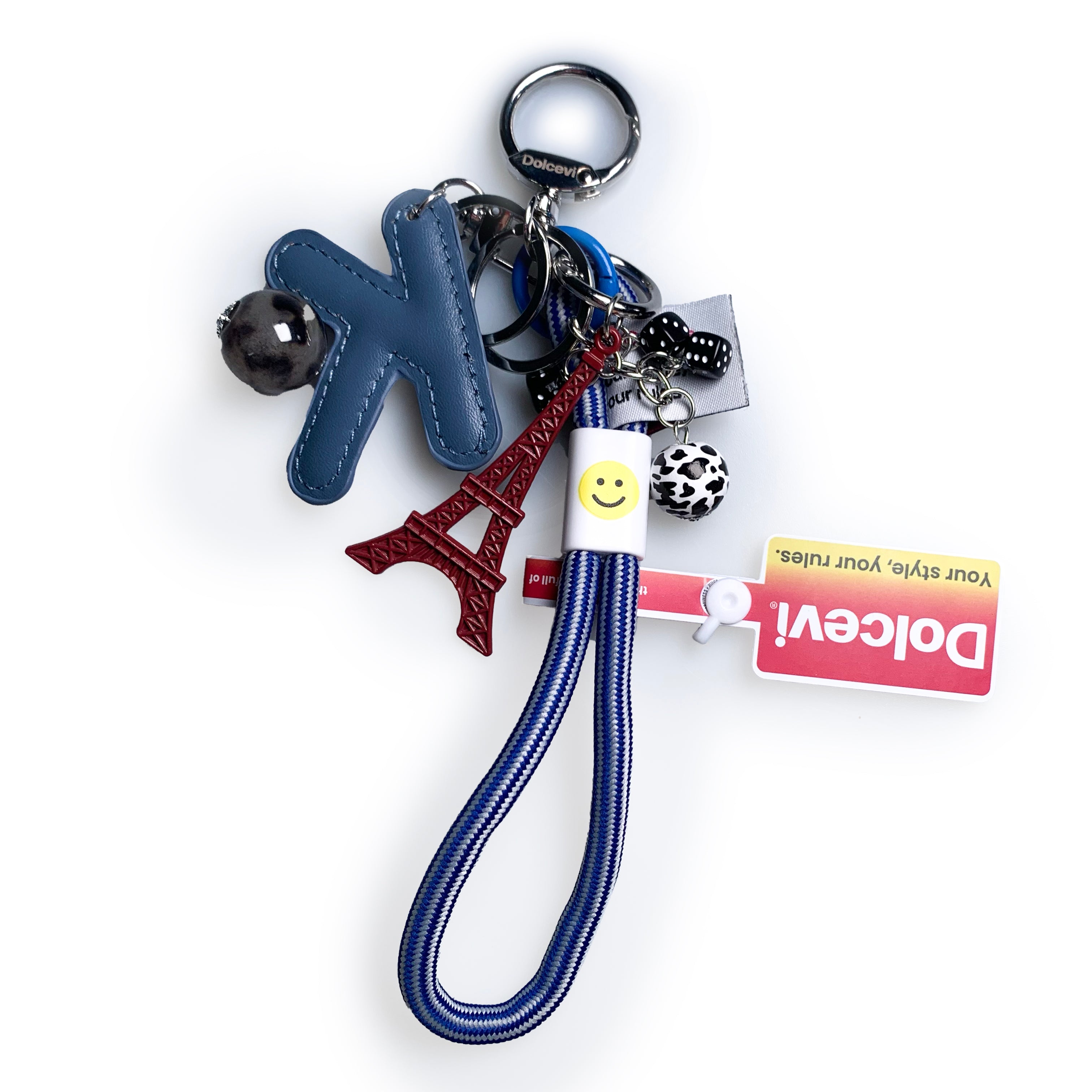 Eiffel Charm & Dice Loop Key Holder
