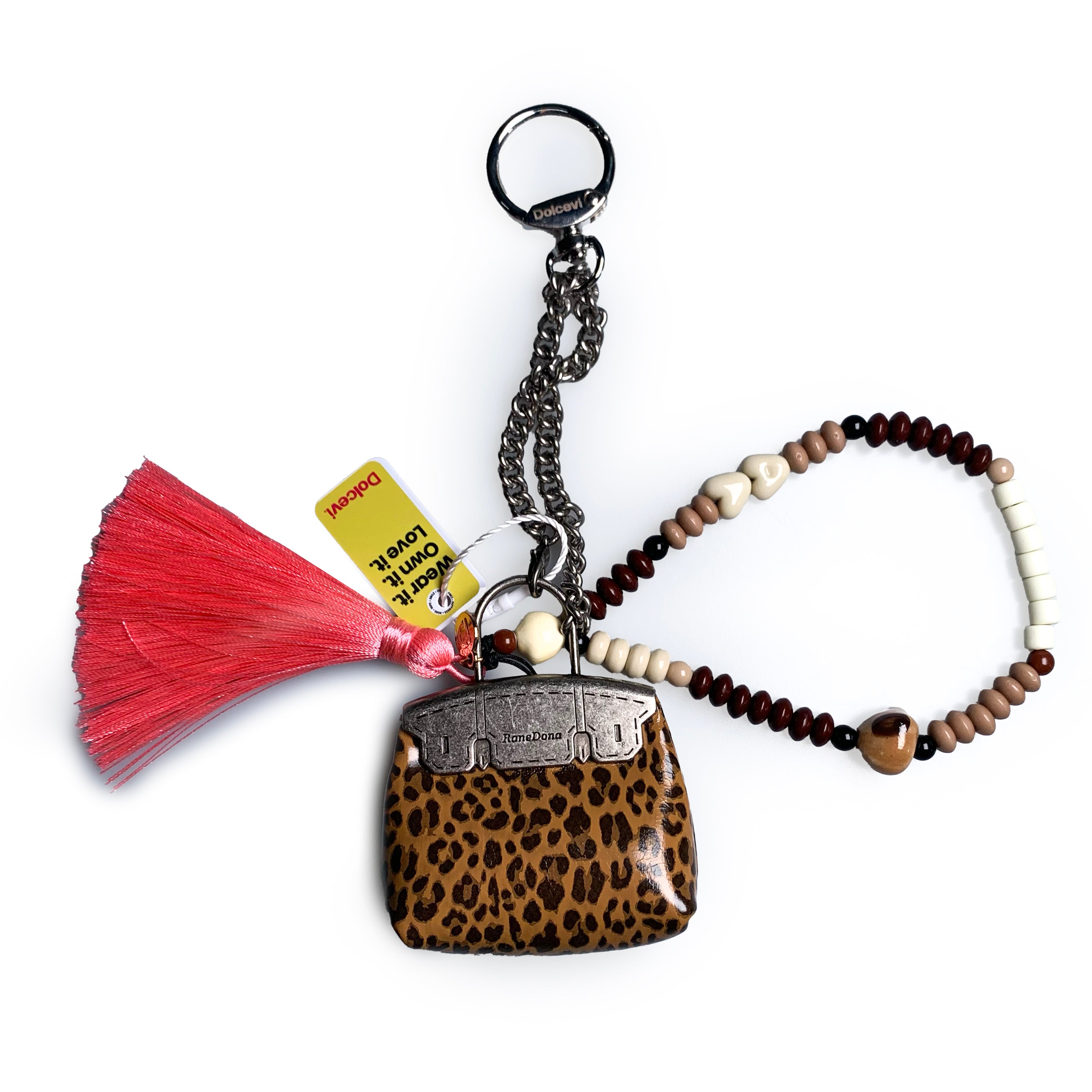 Leopard Charm with Tribal Beads
