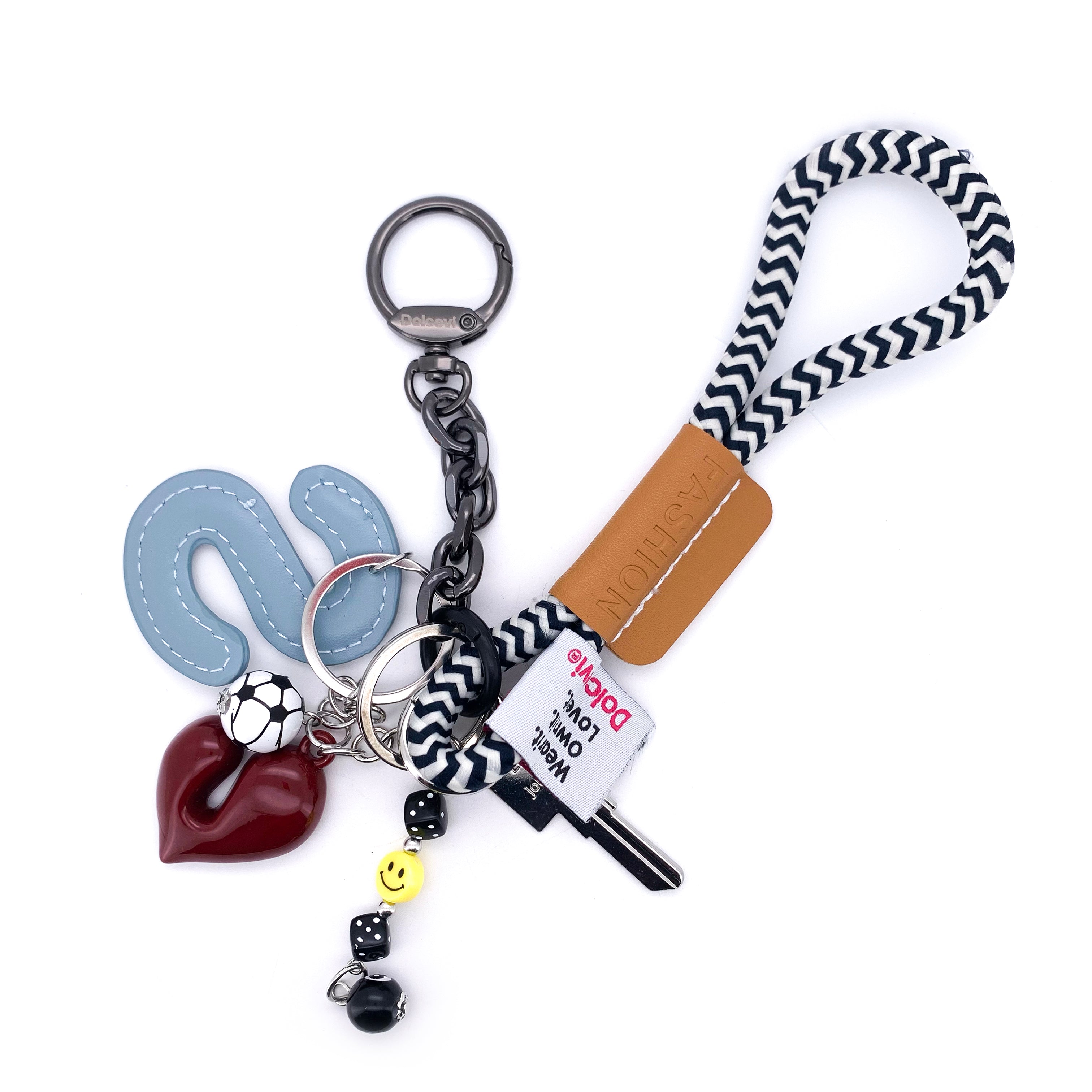 Mixed Charms Keychain – Heart, Snake & Soccer Edition