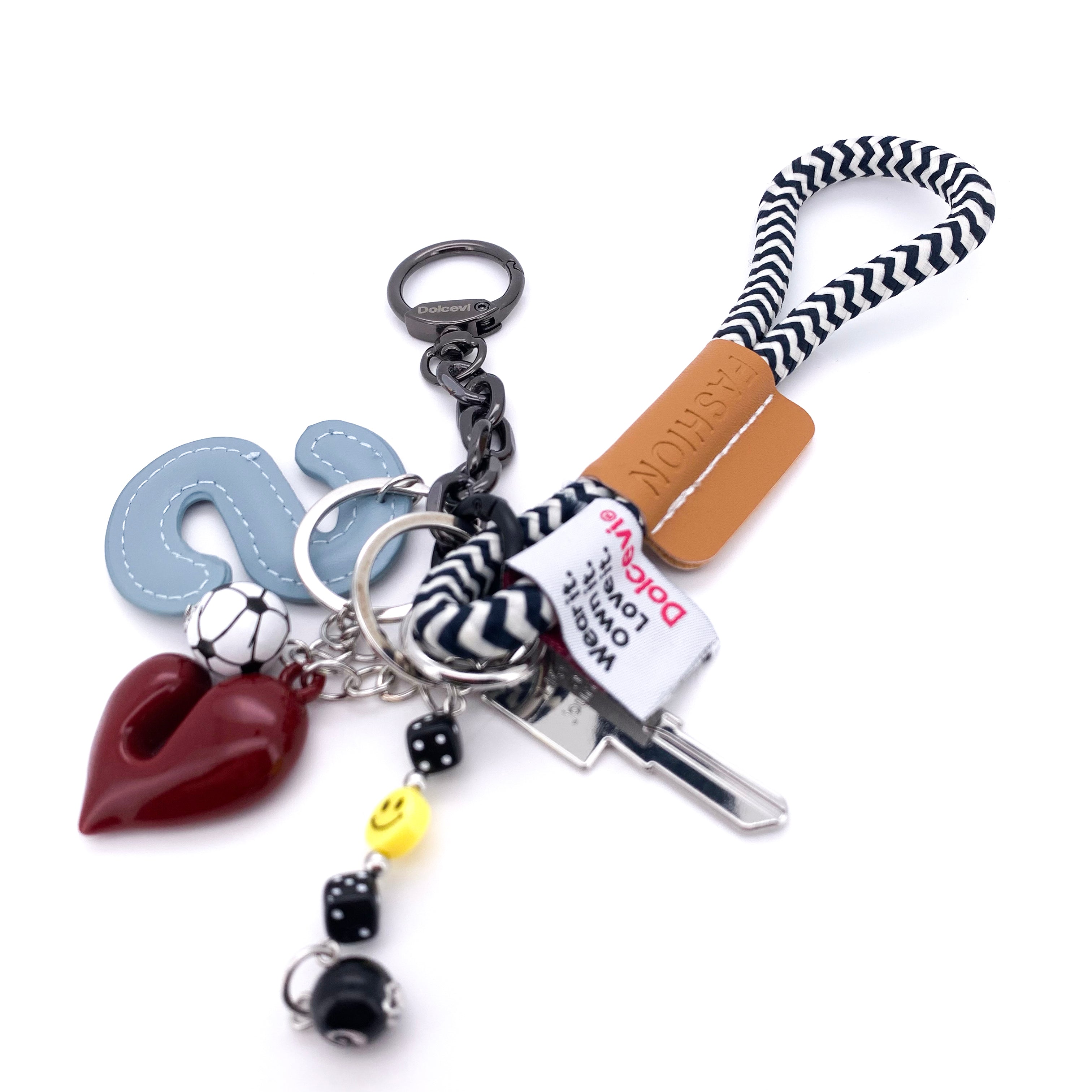Mixed Charms Keychain – Heart, Snake & Soccer Edition