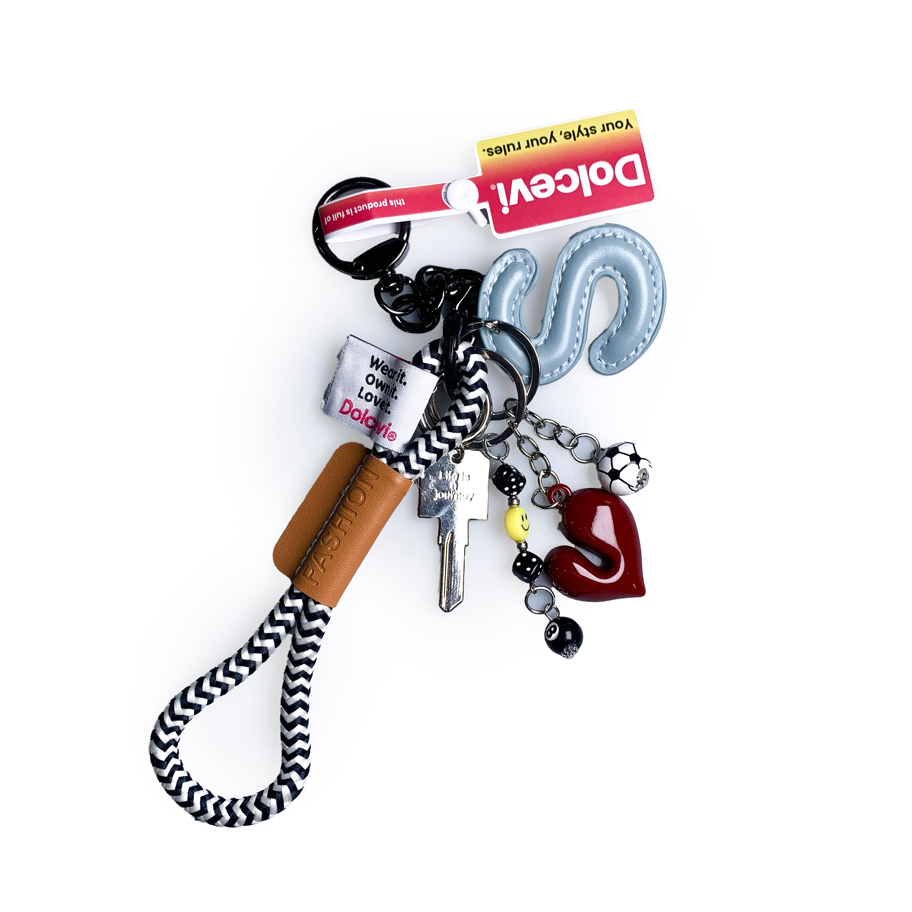 Mixed Charms Keychain – Heart, Snake & Soccer Edition