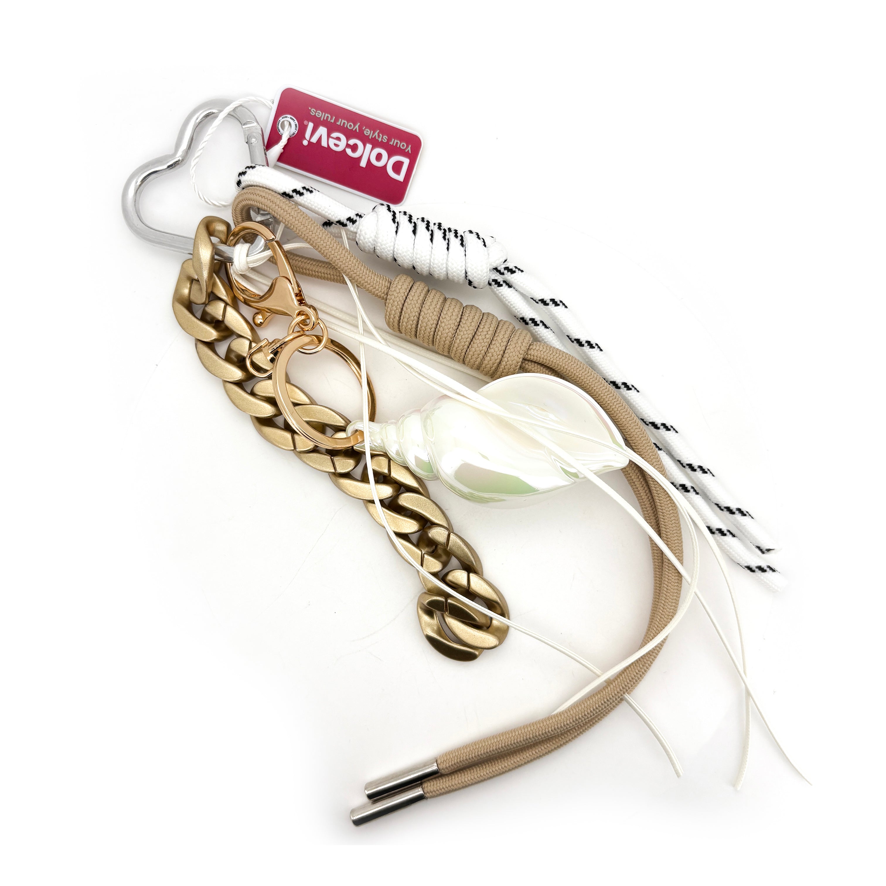 Iridescent Drop & Chain Bag Charm
