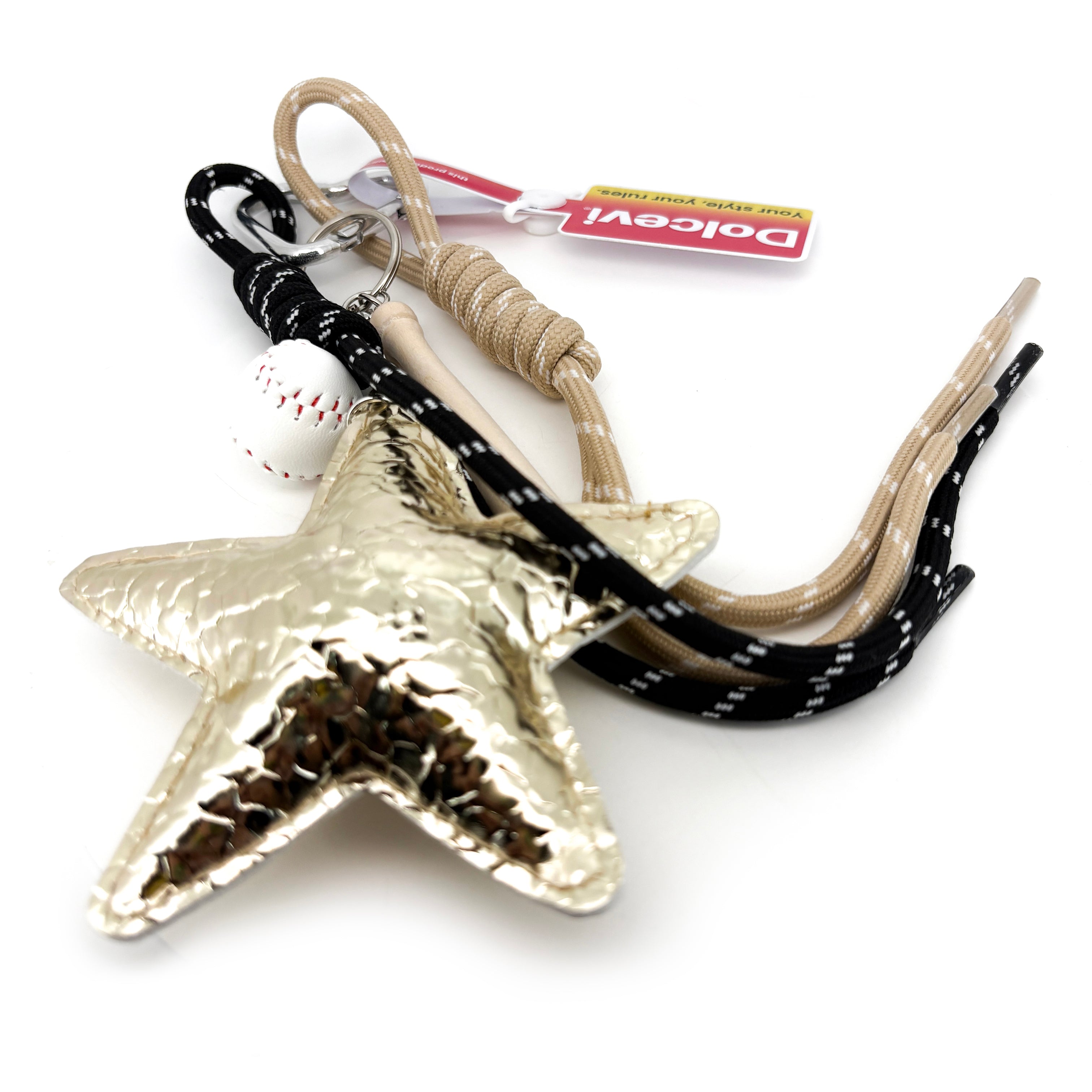 Golden Star Baseball Charm