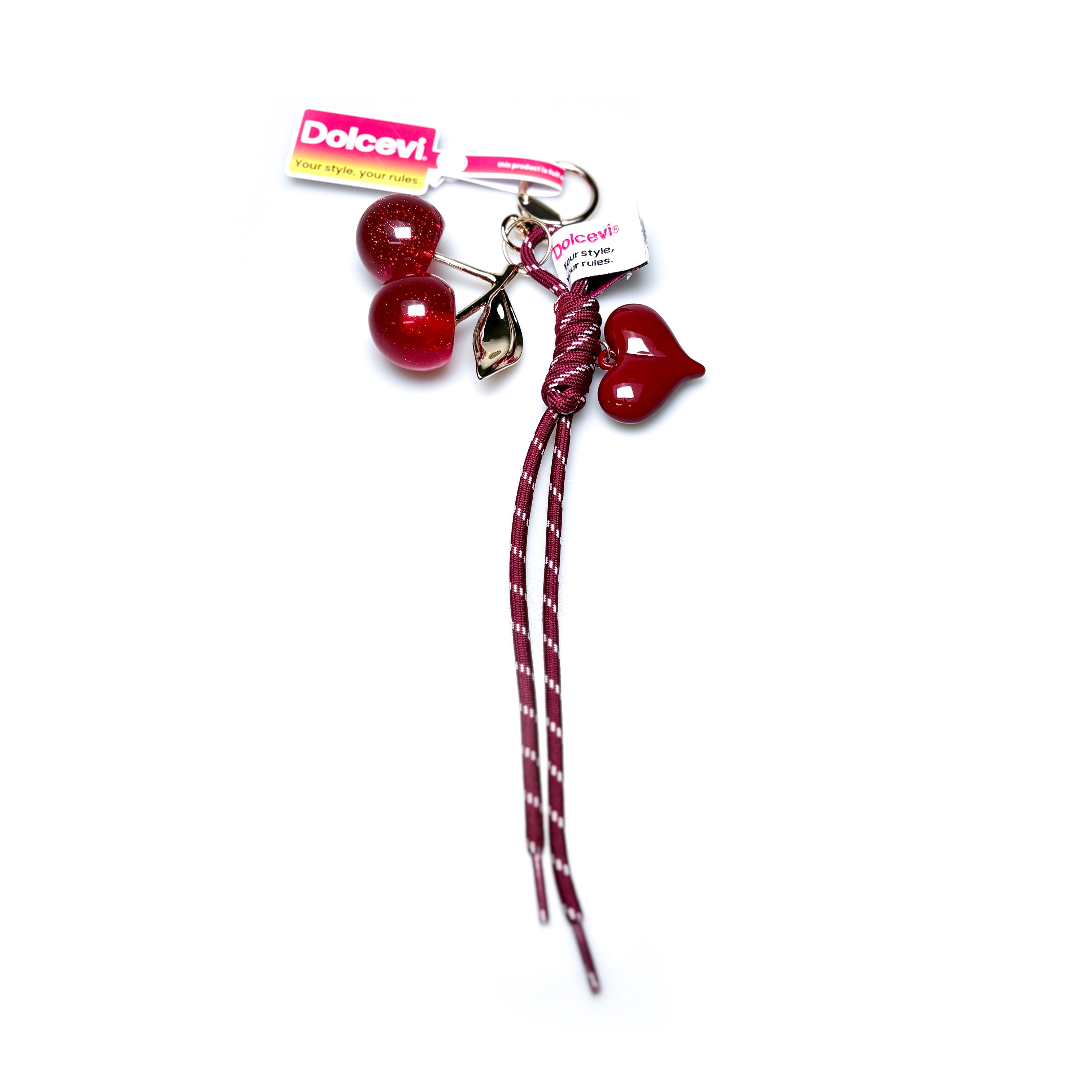 Cherry Spark Heart Charm