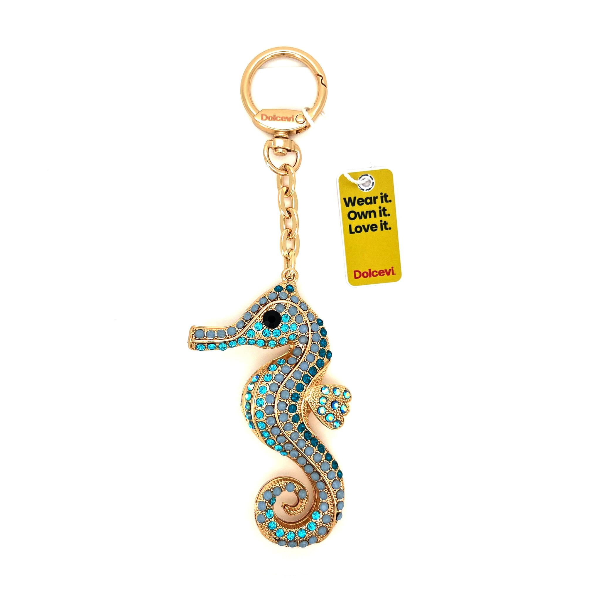 Shiny Aqua Seahorse Charm