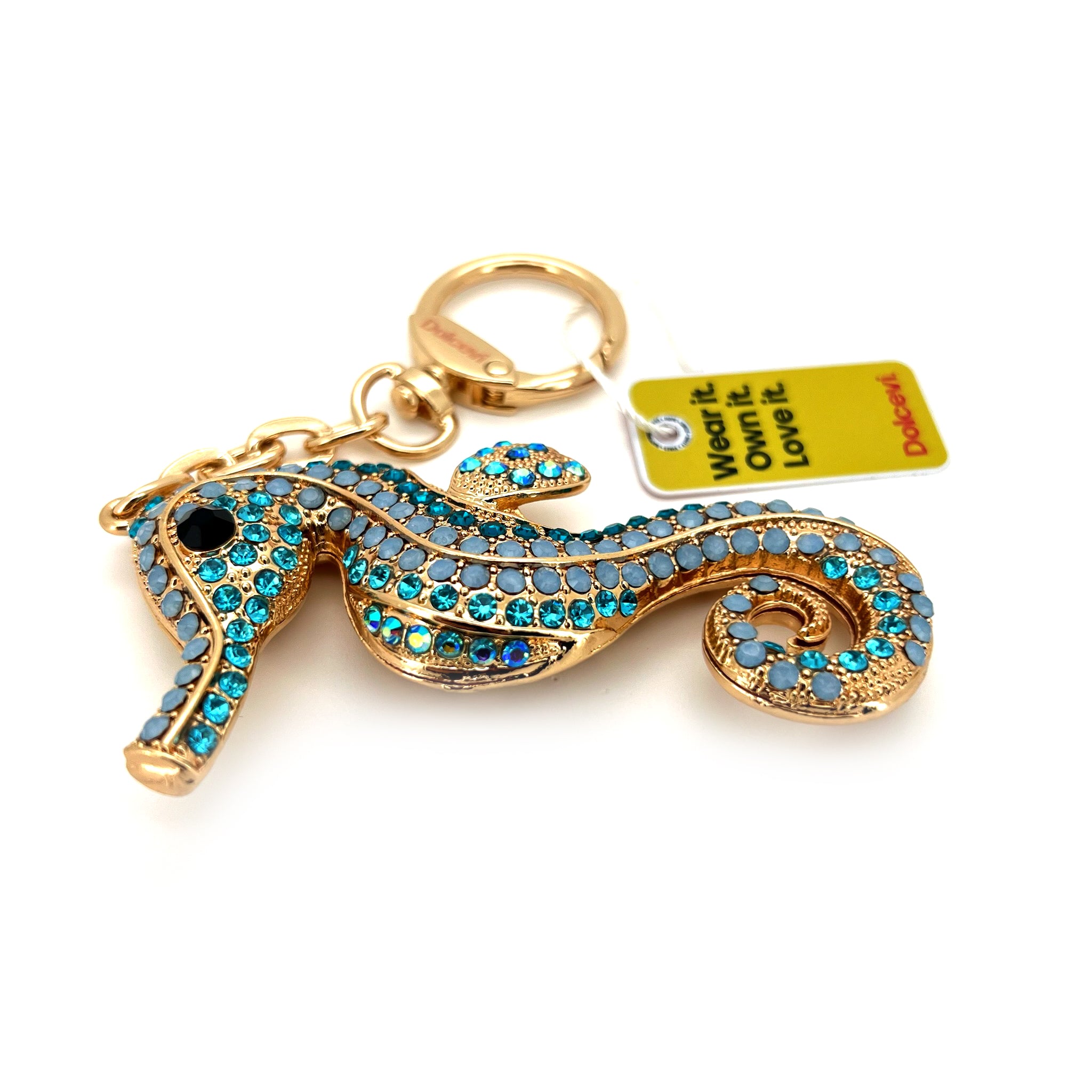 Shiny Aqua Seahorse Charm