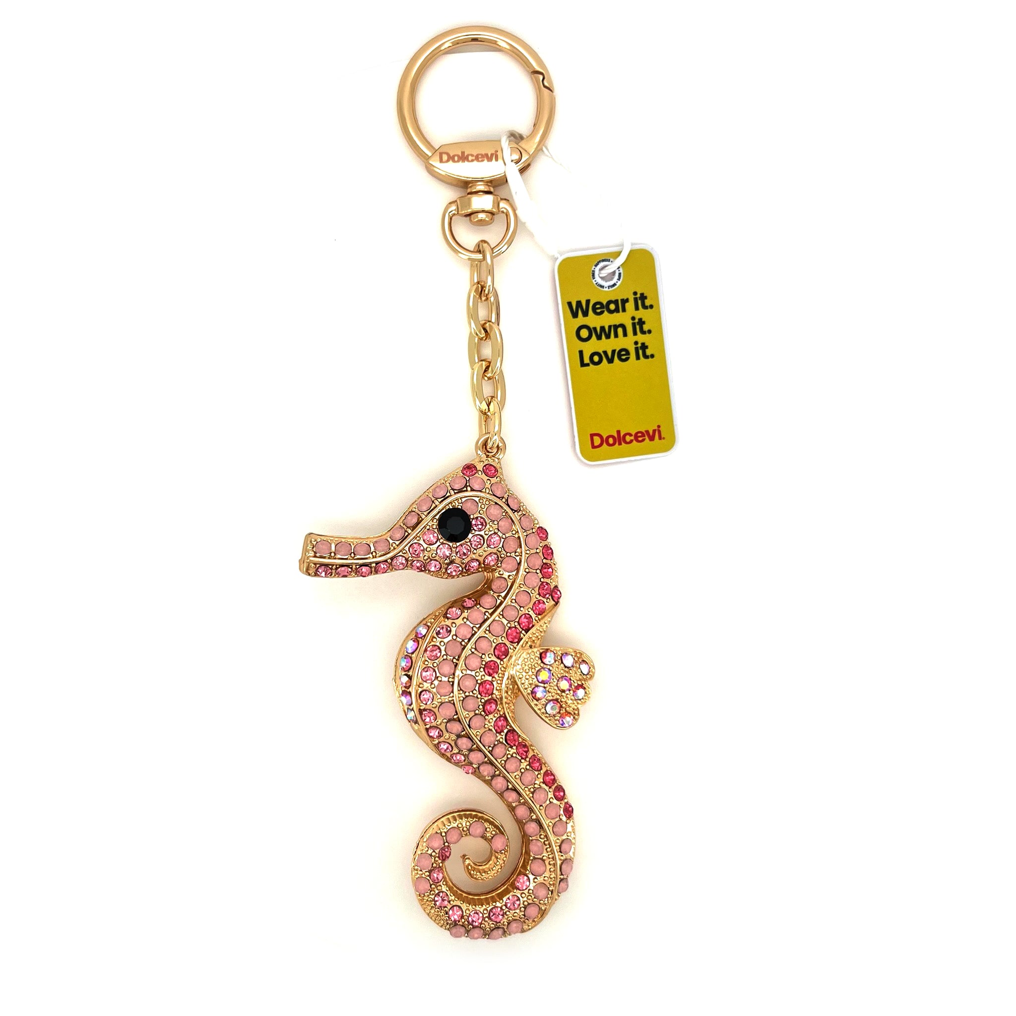 Shiny Pink Seahorse Charm