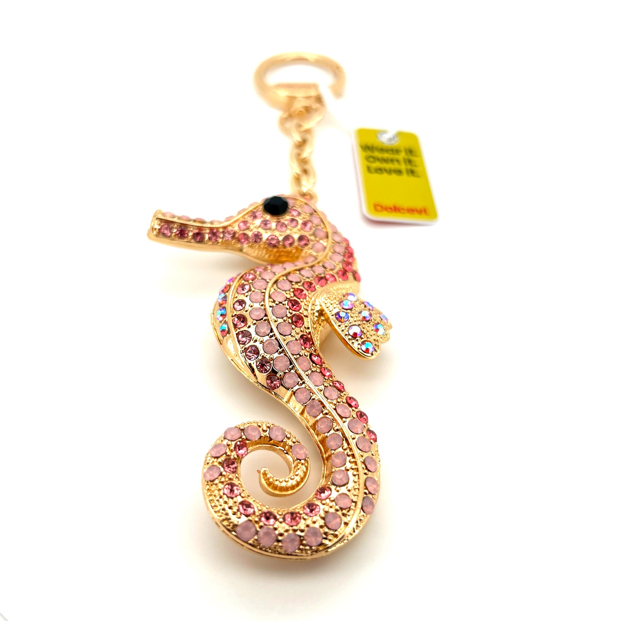 Shiny Pink Seahorse Charm
