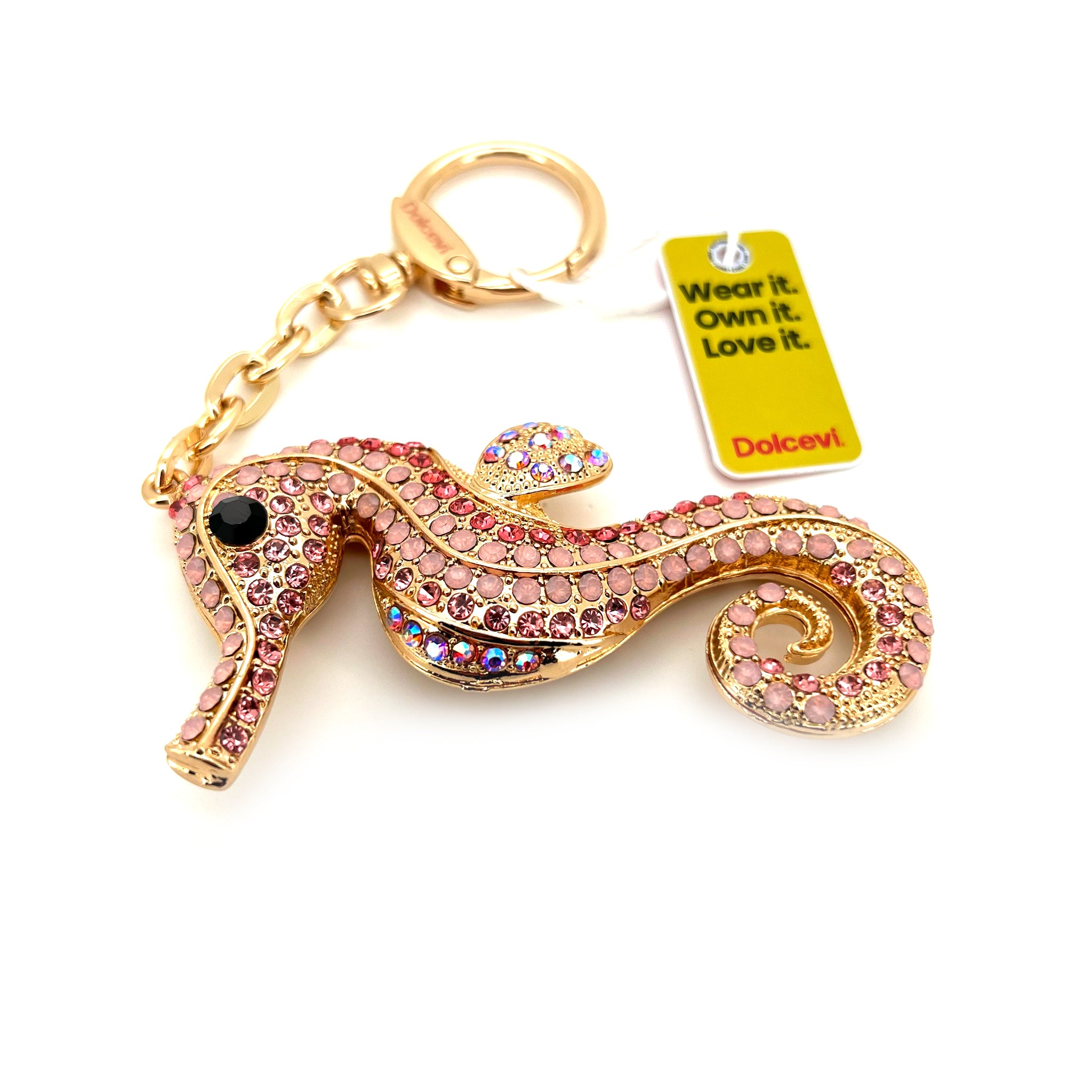 Shiny Pink Seahorse Charm
