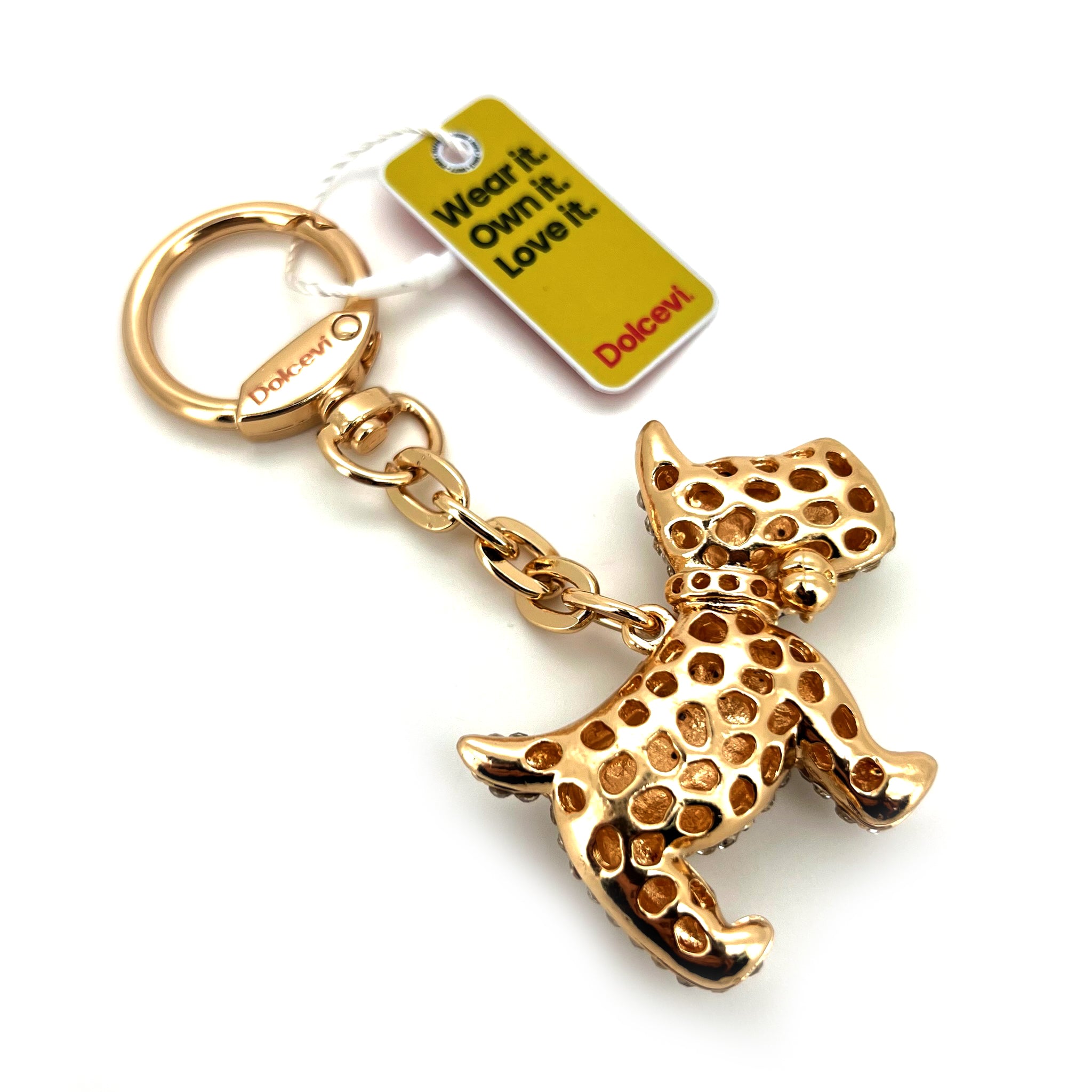Shiny Crystal White Dog Charm