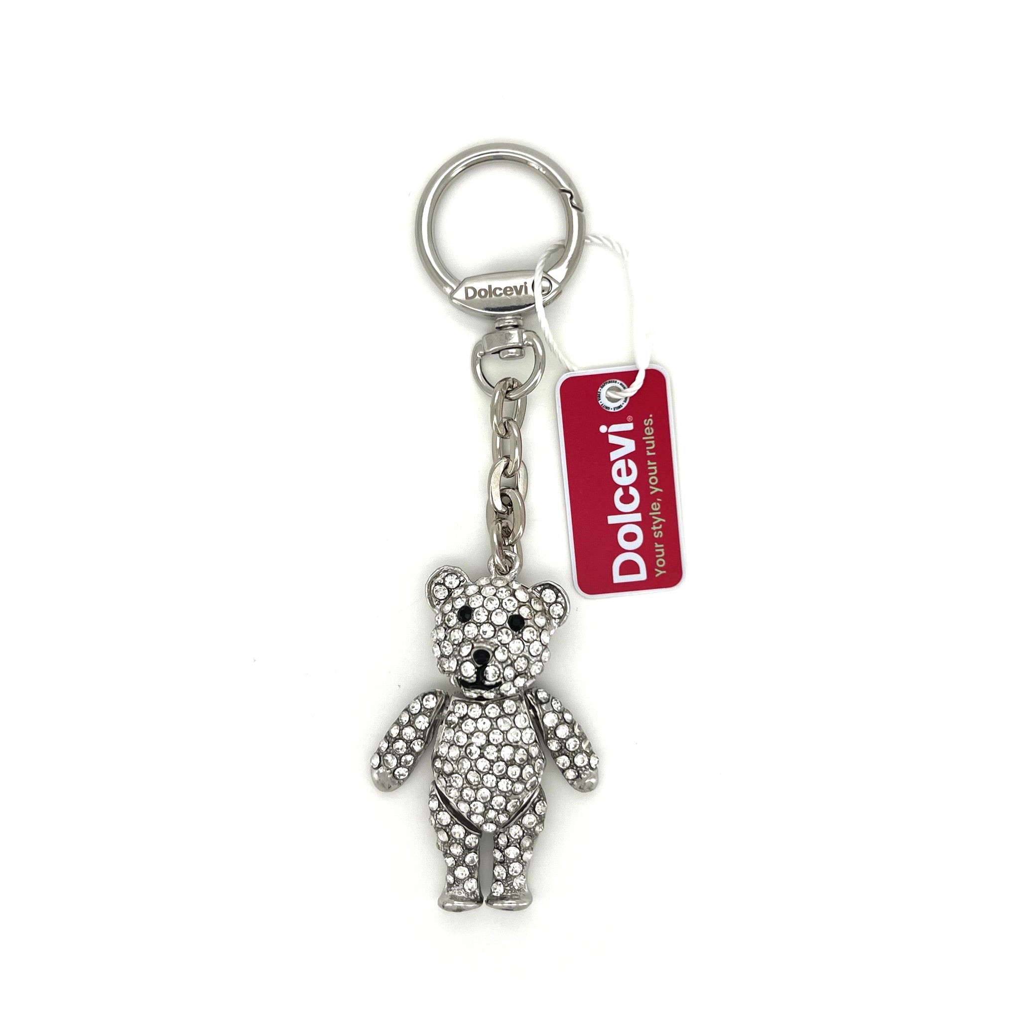 Shiny Silver Bear Charm