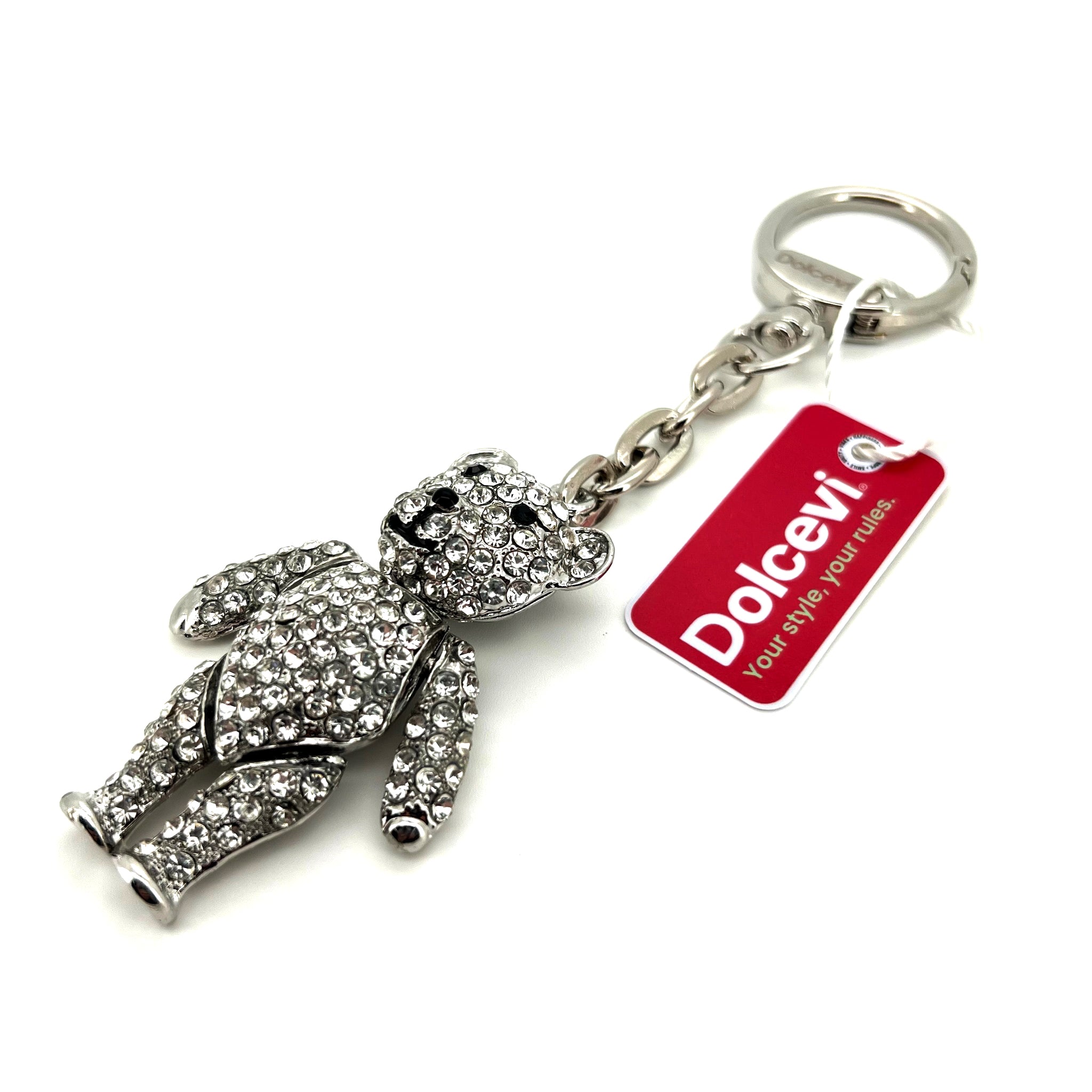 Shiny Silver Bear Charm