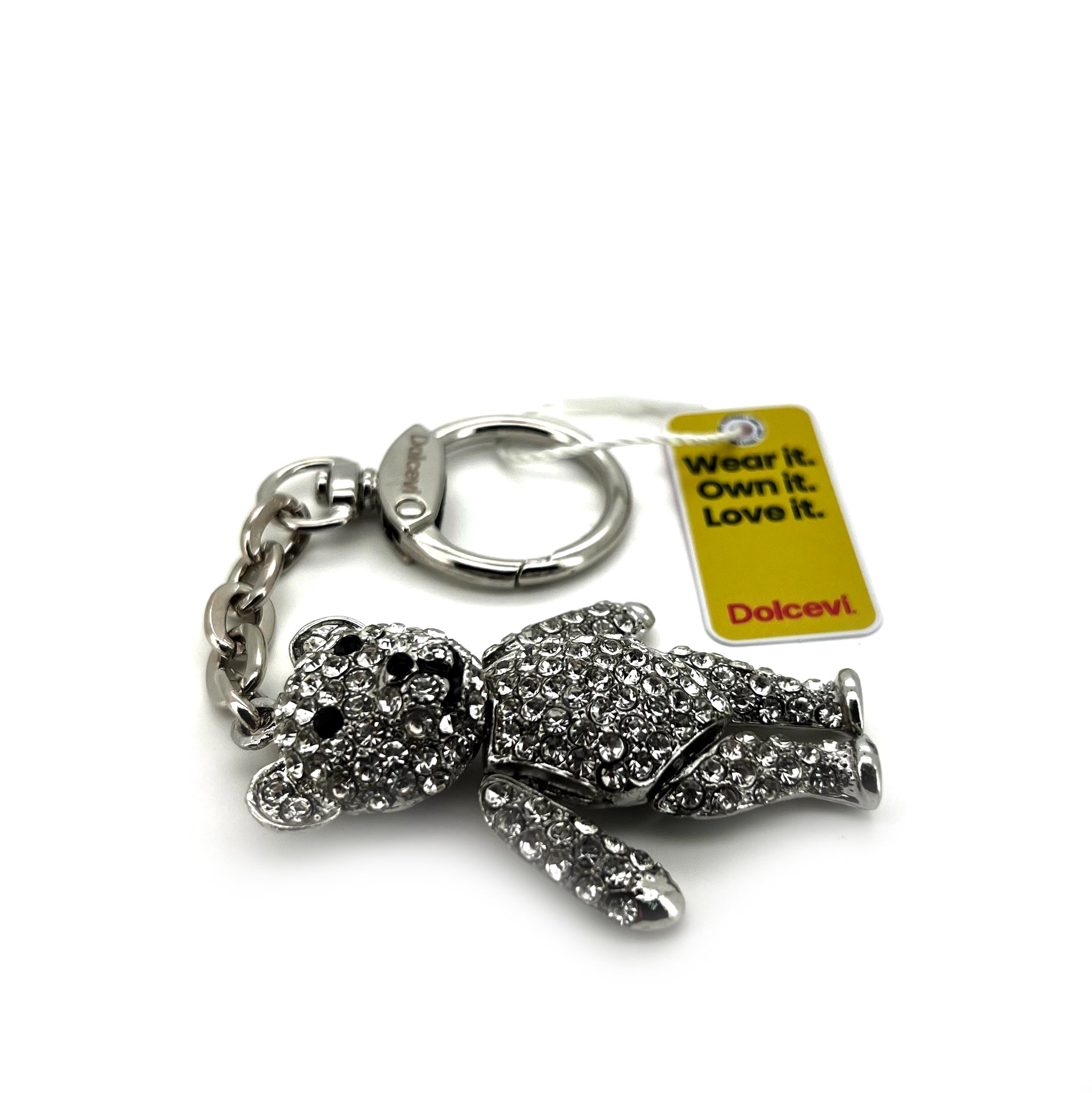 Shiny Silver Bear Charm