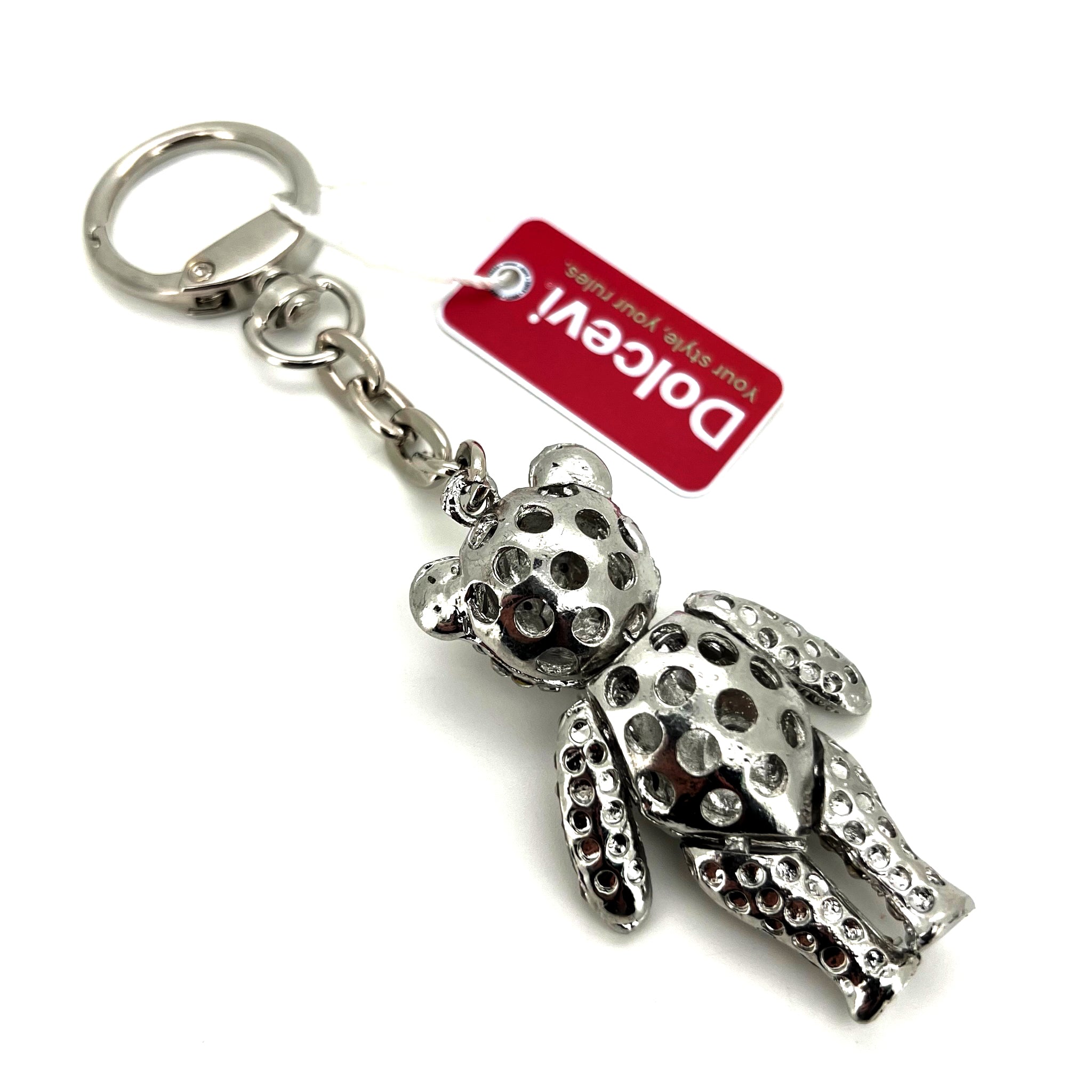 Shiny Silver Bear Charm