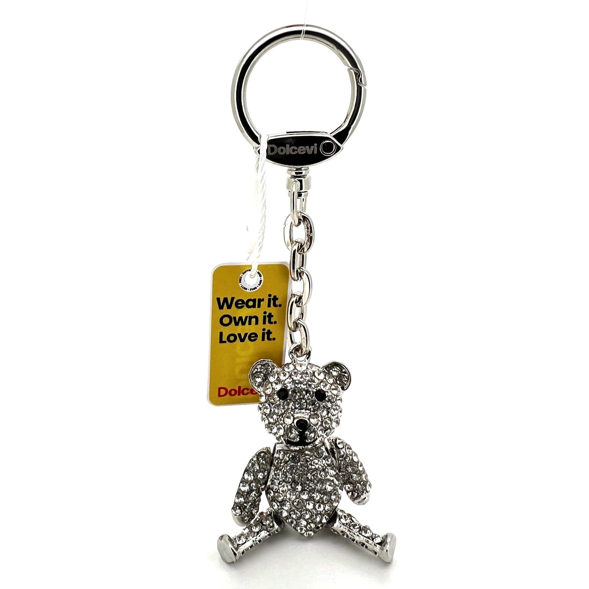 Shiny Silver Bear Charm