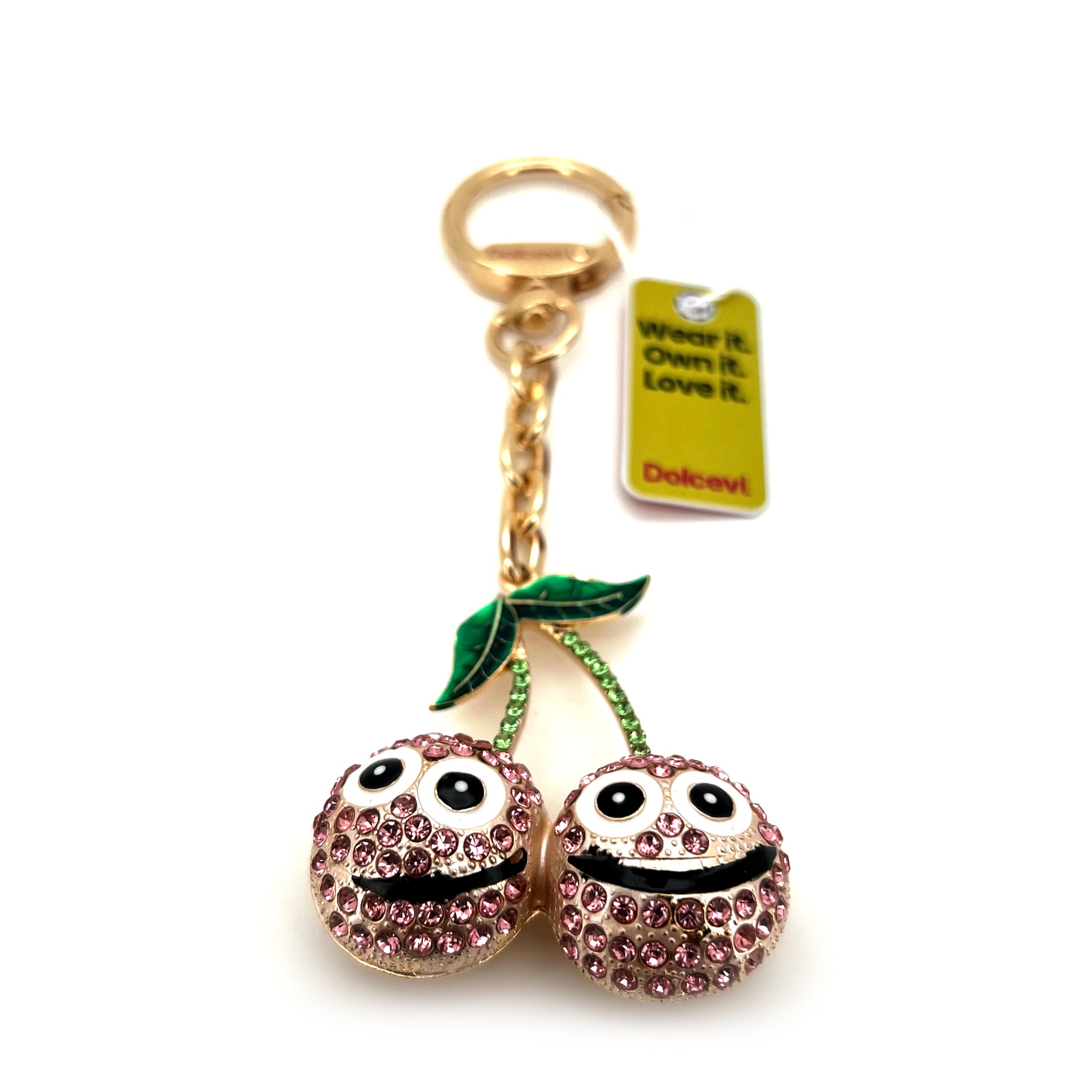 Smiley Pink Cherry Charm