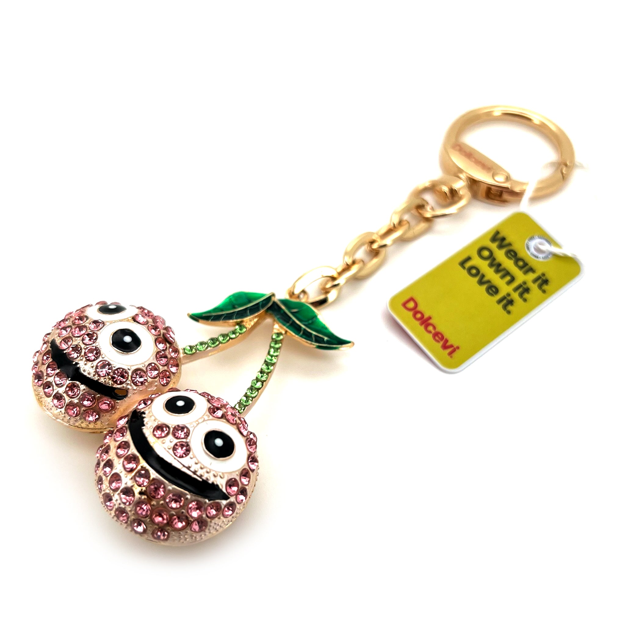 Smiley Pink Cherry Charm
