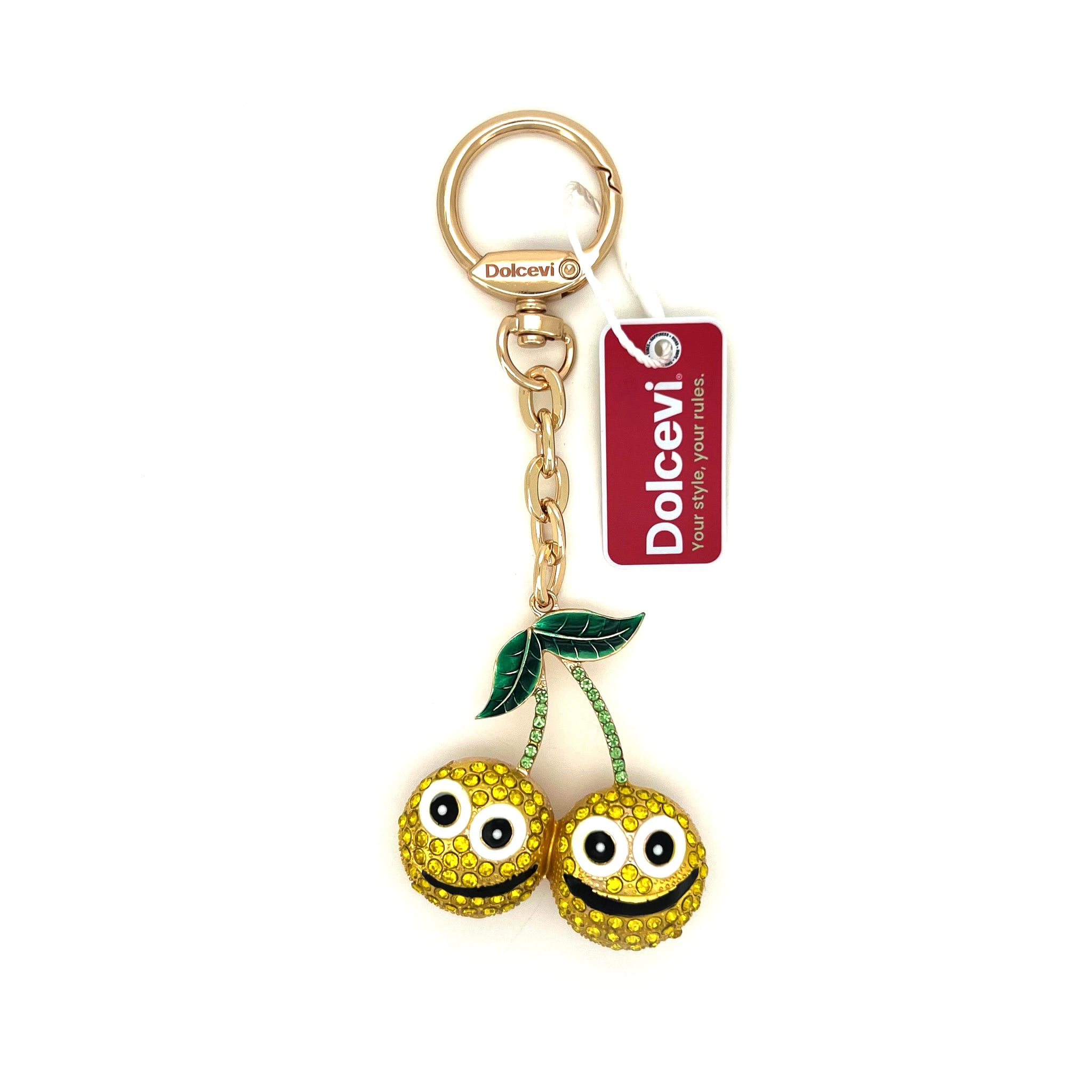 Smiley Yellow Cherry Charm