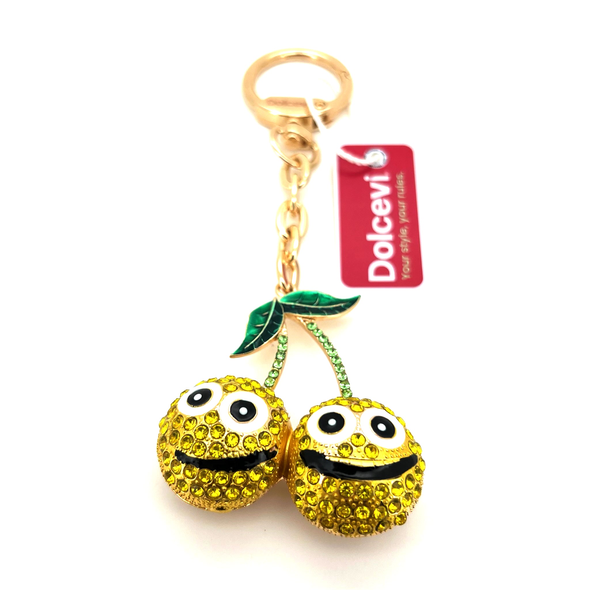 Smiley Yellow Cherry Charm