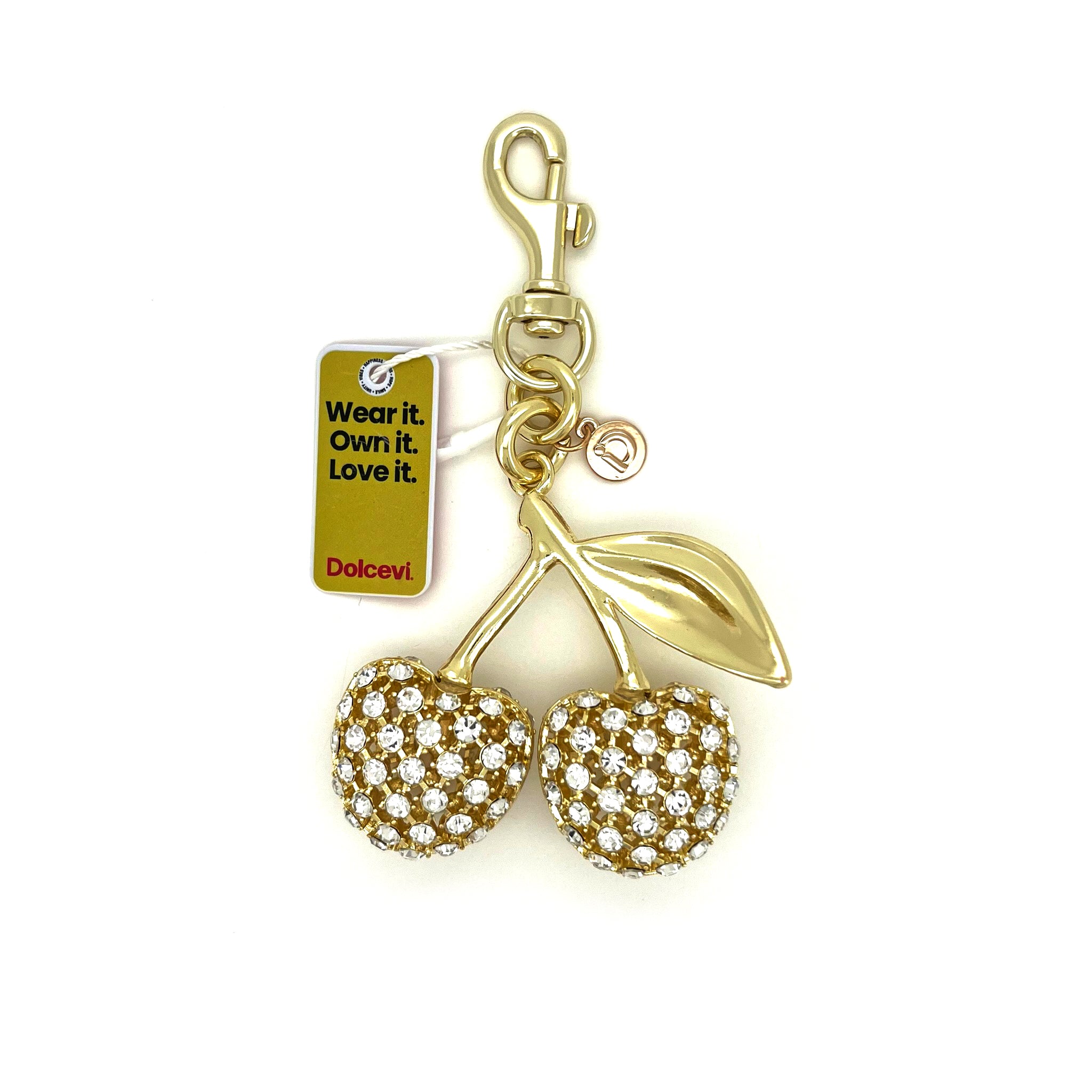 Golden Sparkling Cherry Charm