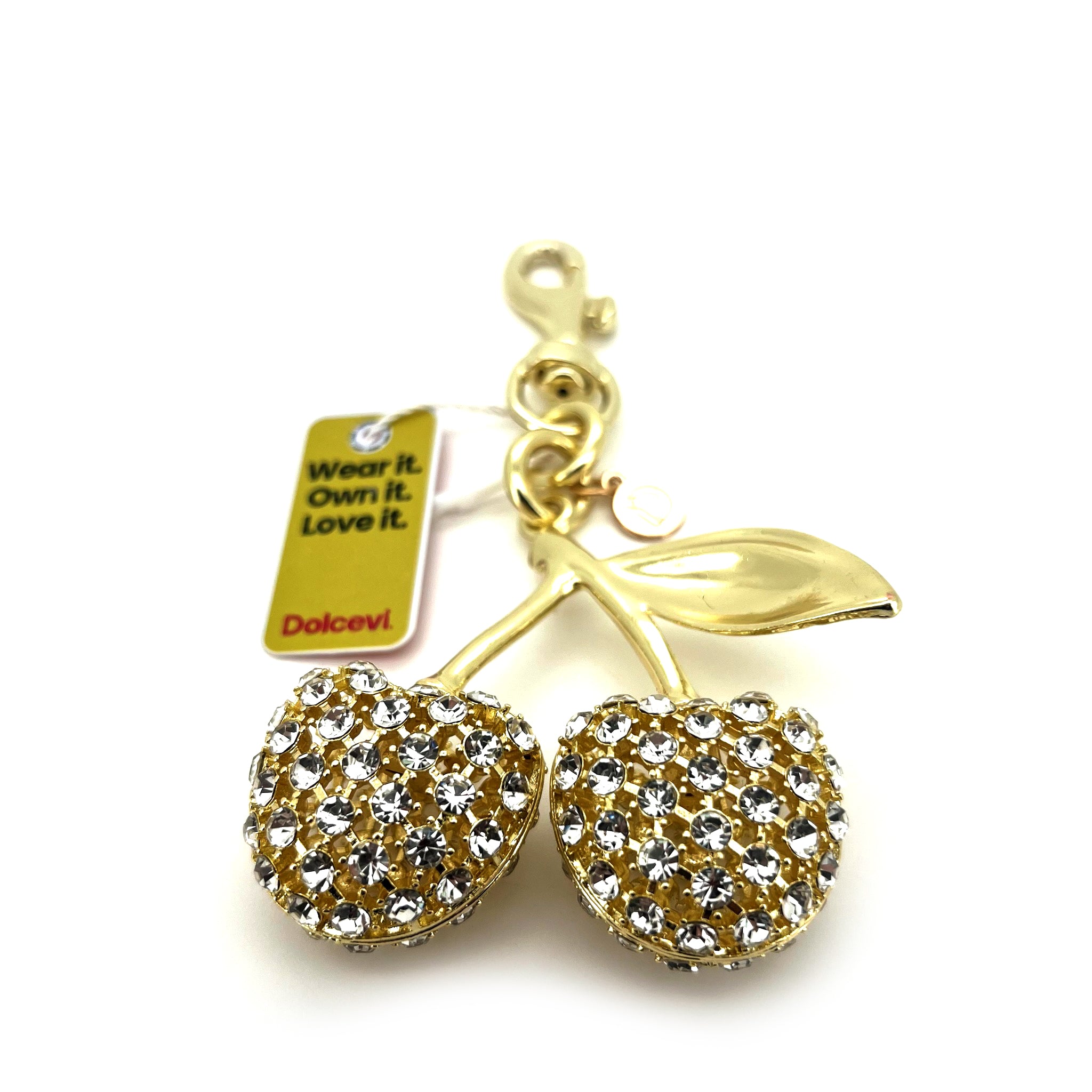 Golden Sparkling Cherry Charm