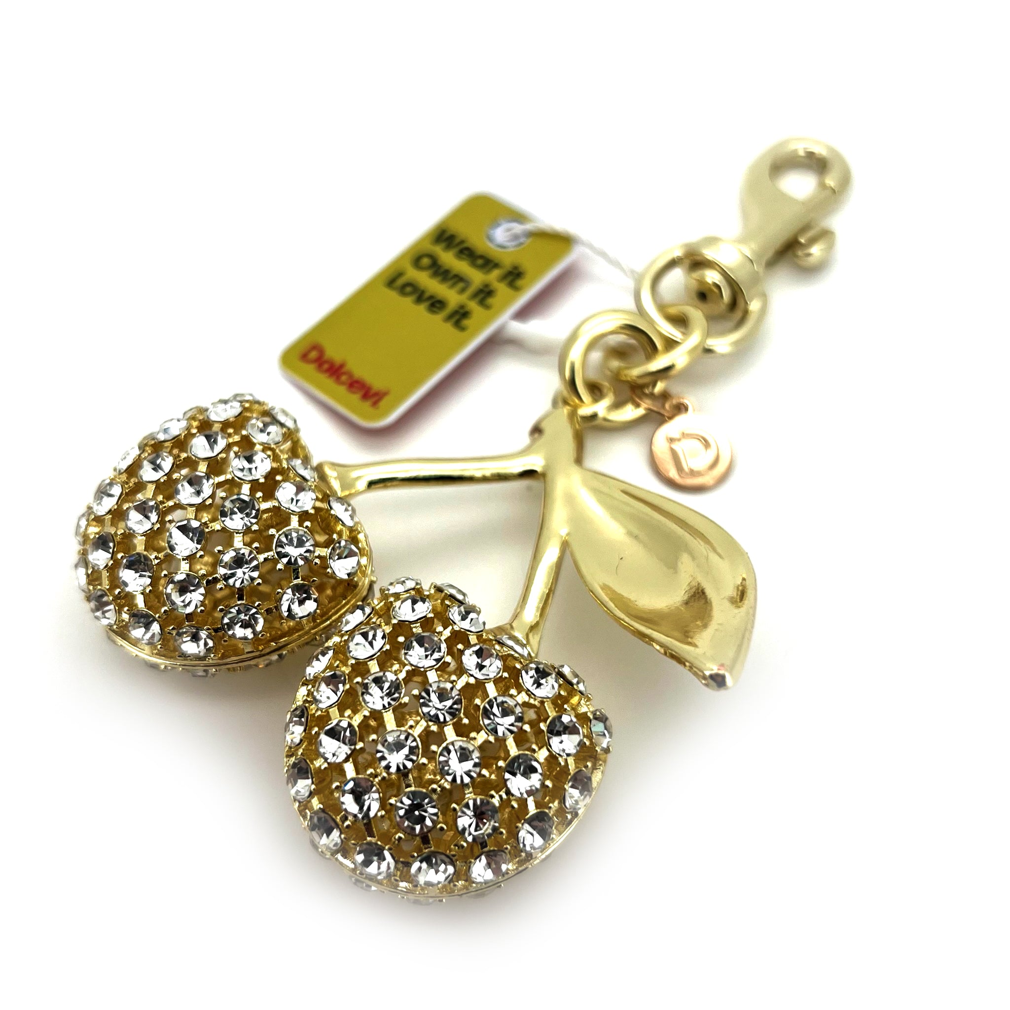 Golden Sparkling Cherry Charm