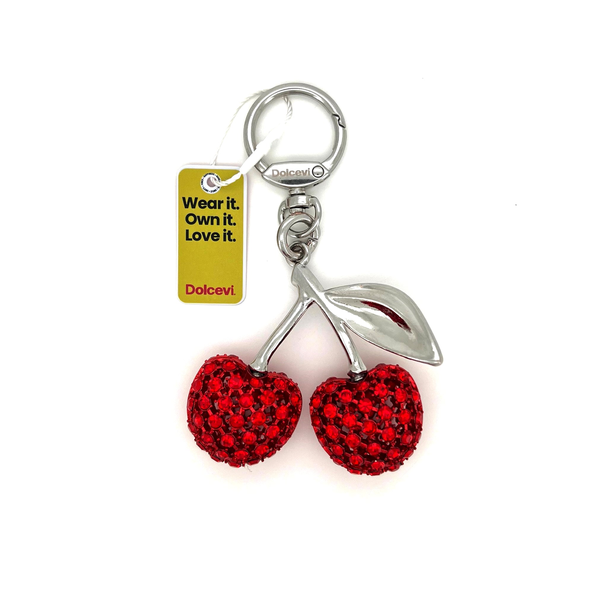 Nickel Red Sparkling Cherry Charm
