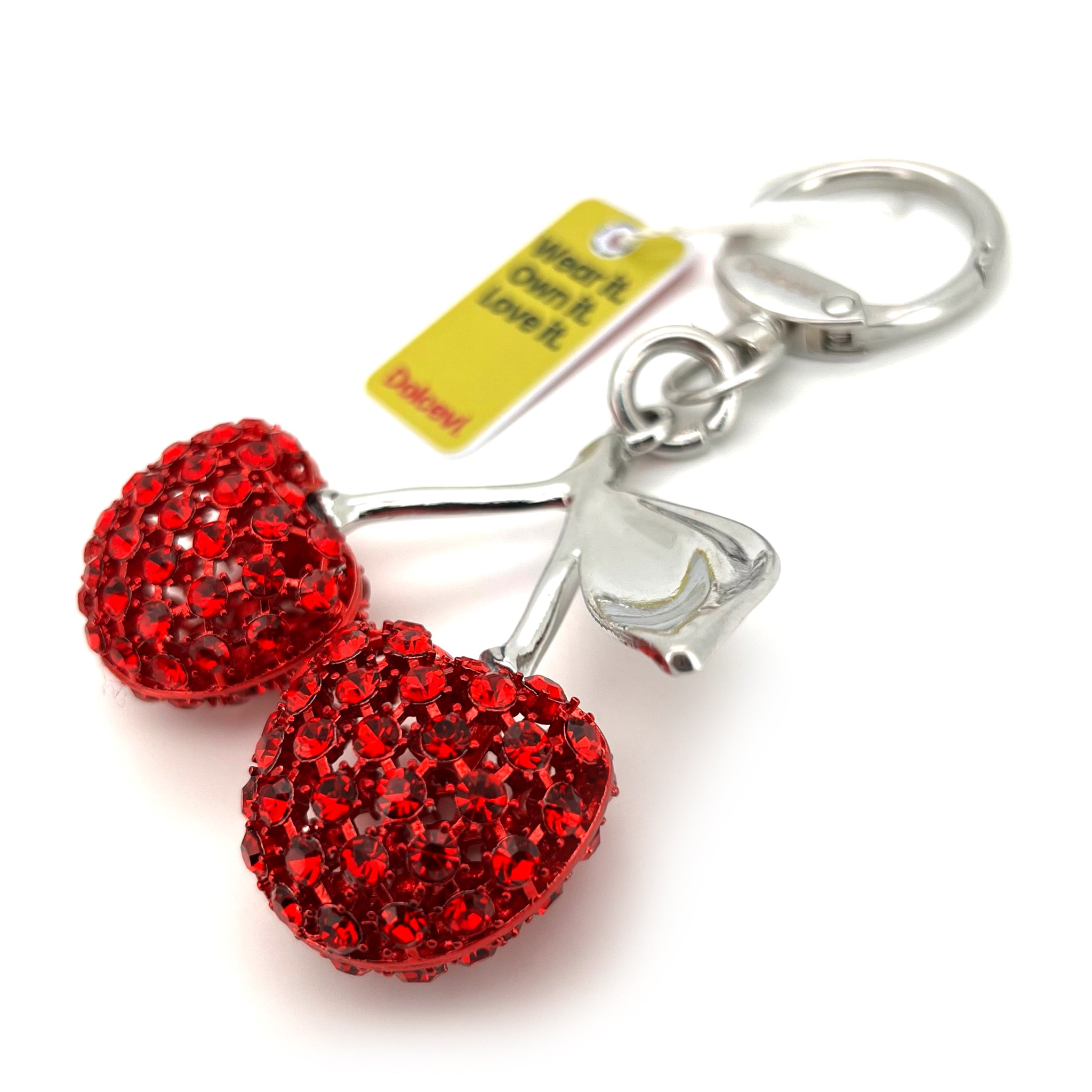 Nickel Red Sparkling Cherry Charm