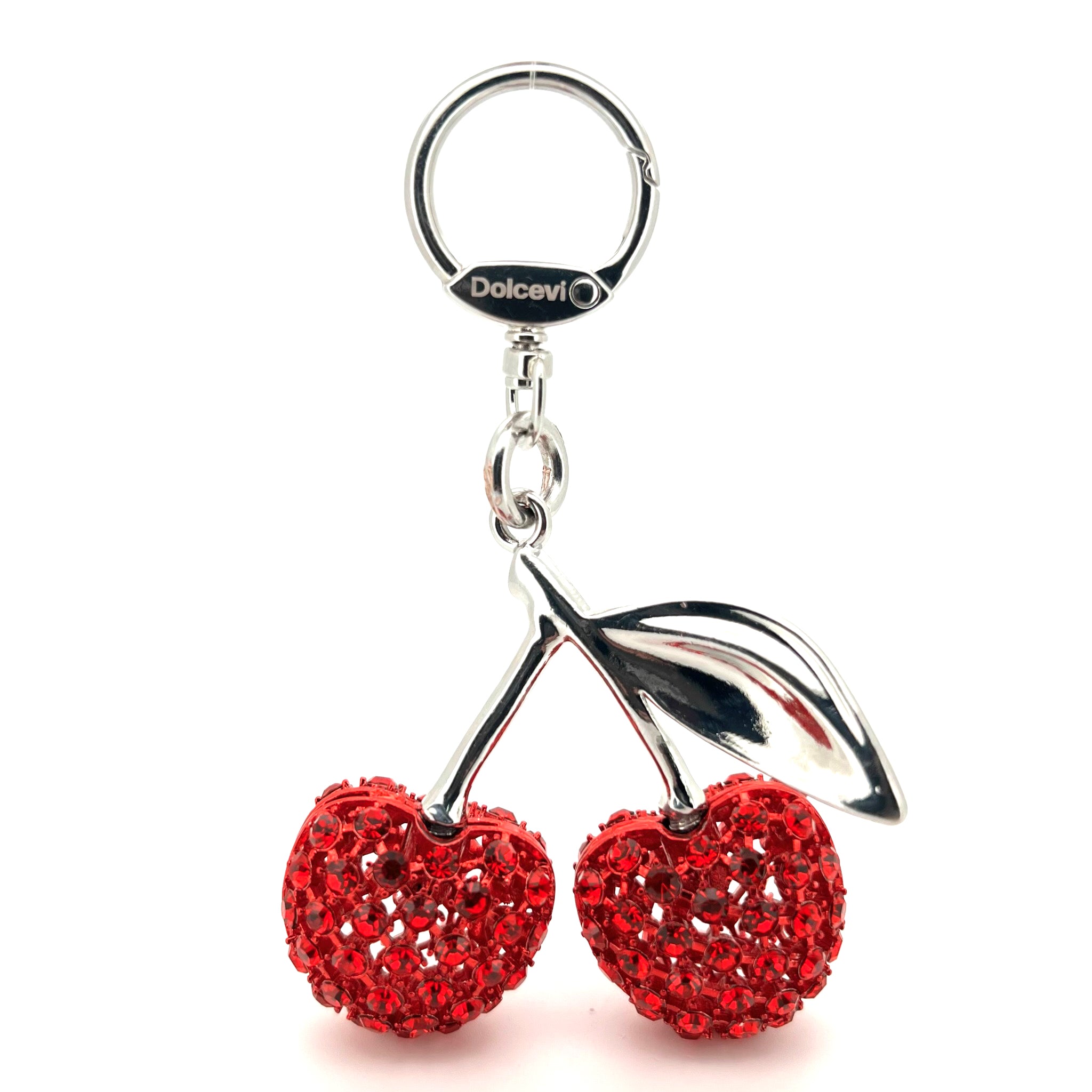 Nickel Red Sparkling Cherry Charm
