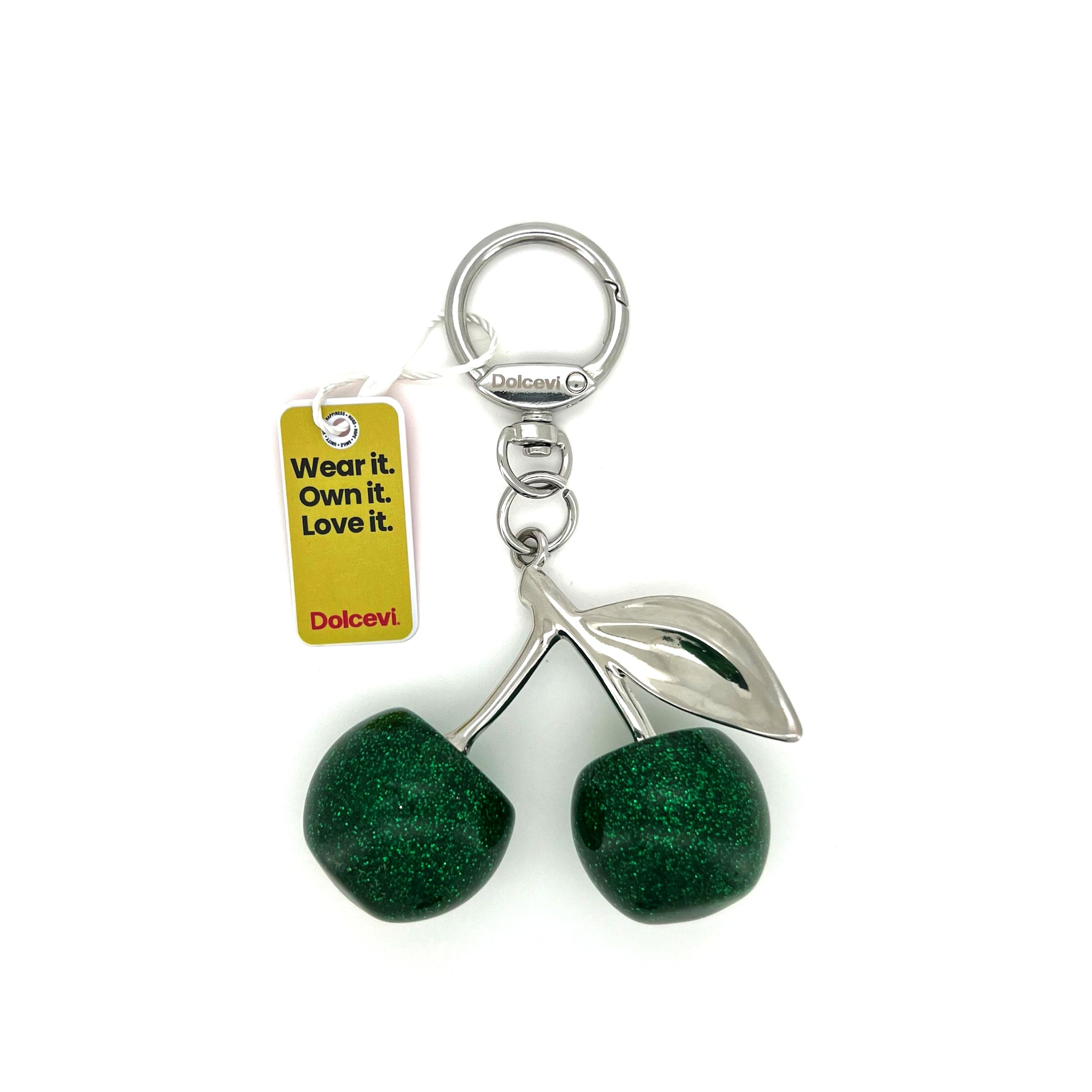 Green Sparkling Cherry Charm