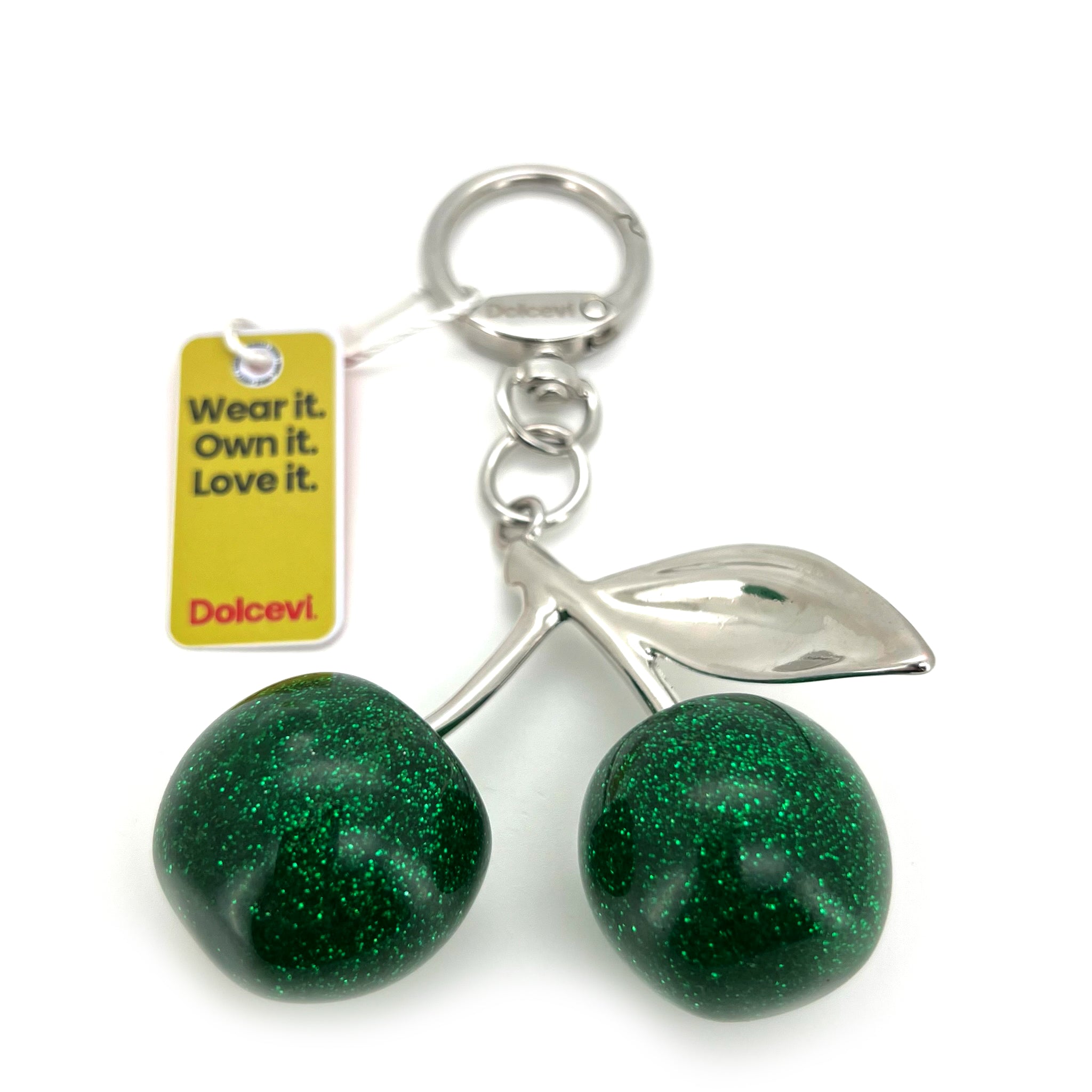 Green Sparkling Cherry Charm