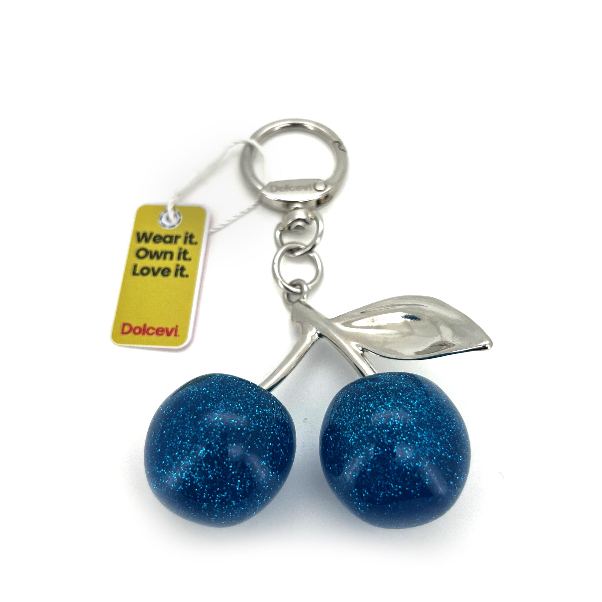 Blue Sparkling Cherry Charm