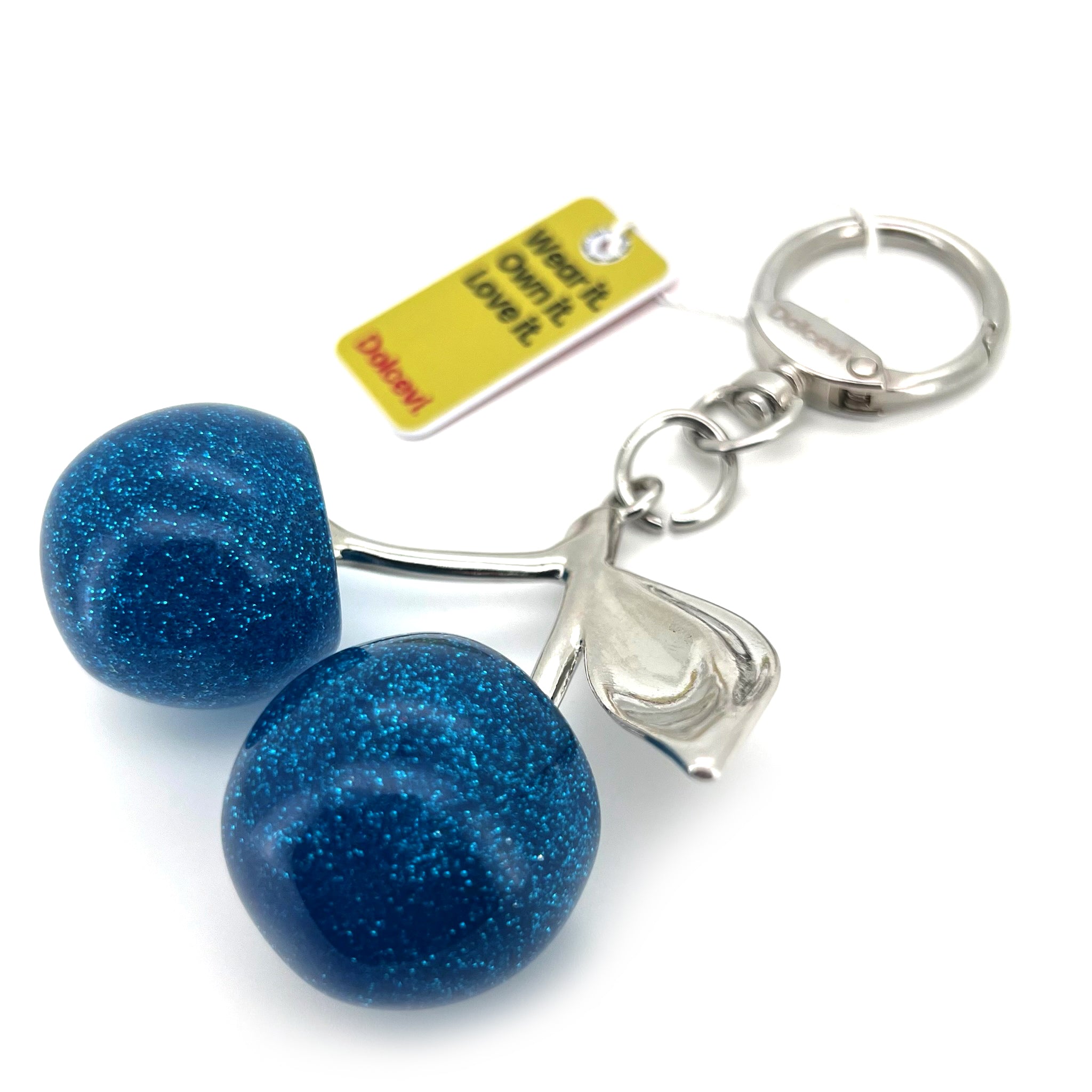 Blue Sparkling Cherry Charm