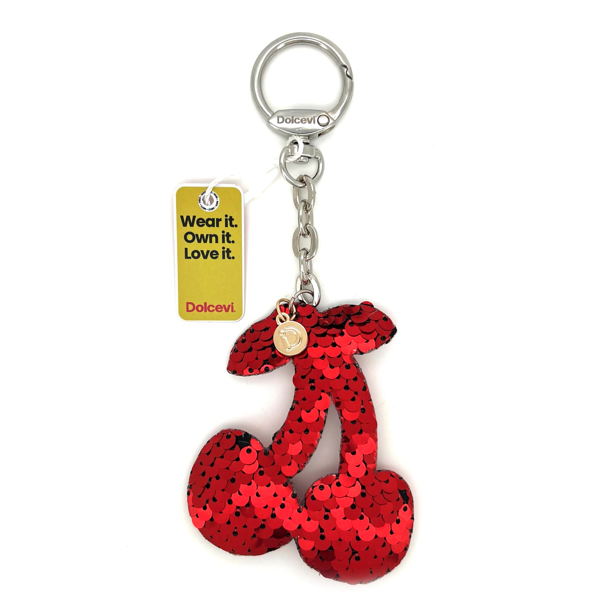 Sequin Red Cherry Charm