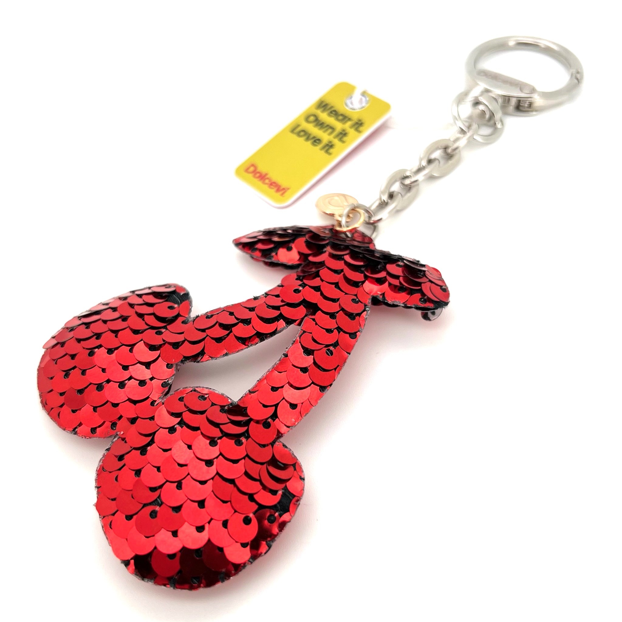 Sequin Red Cherry Charm