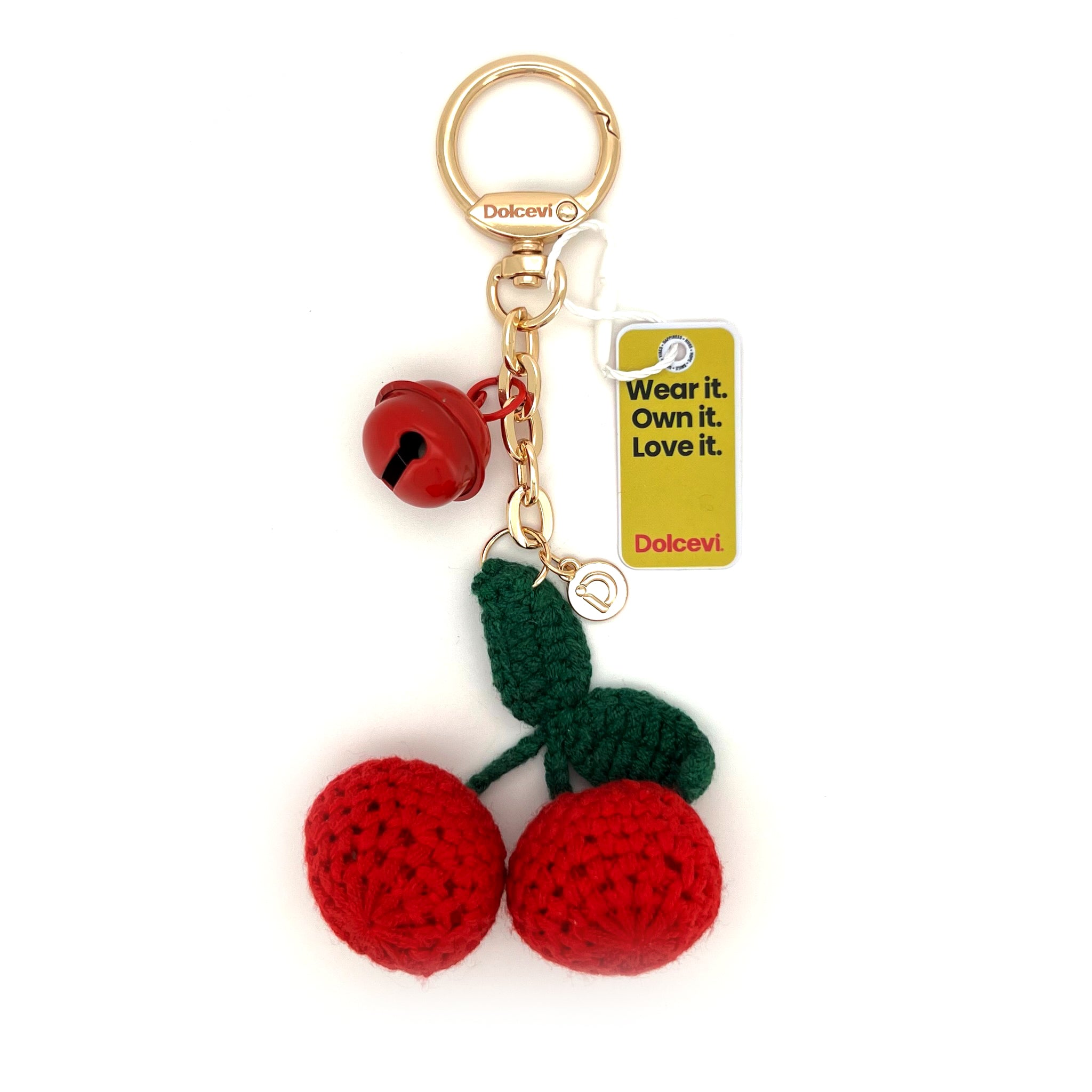 Crochet Cherry Charm with Bell