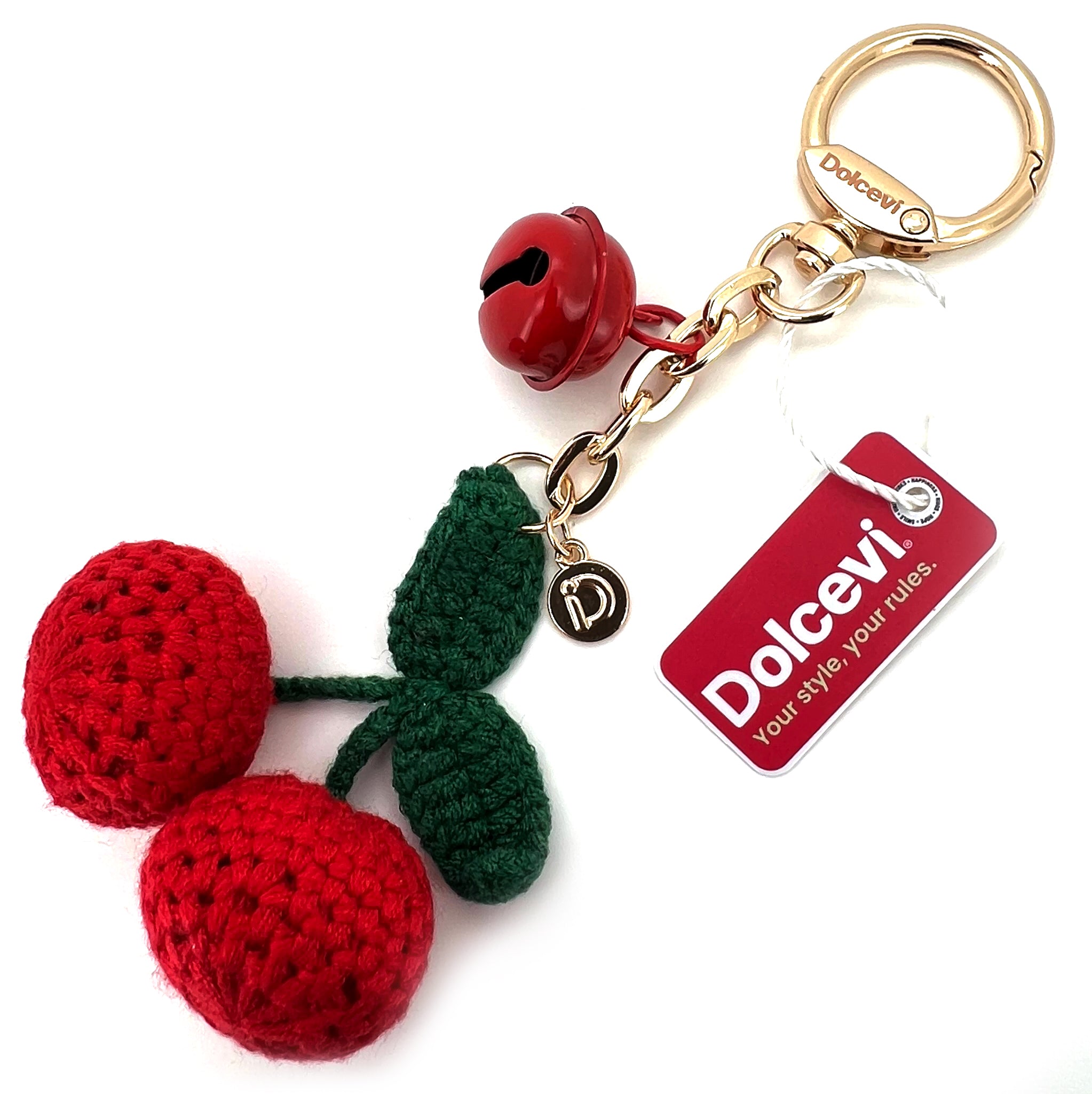 Crochet Cherry Charm with Bell