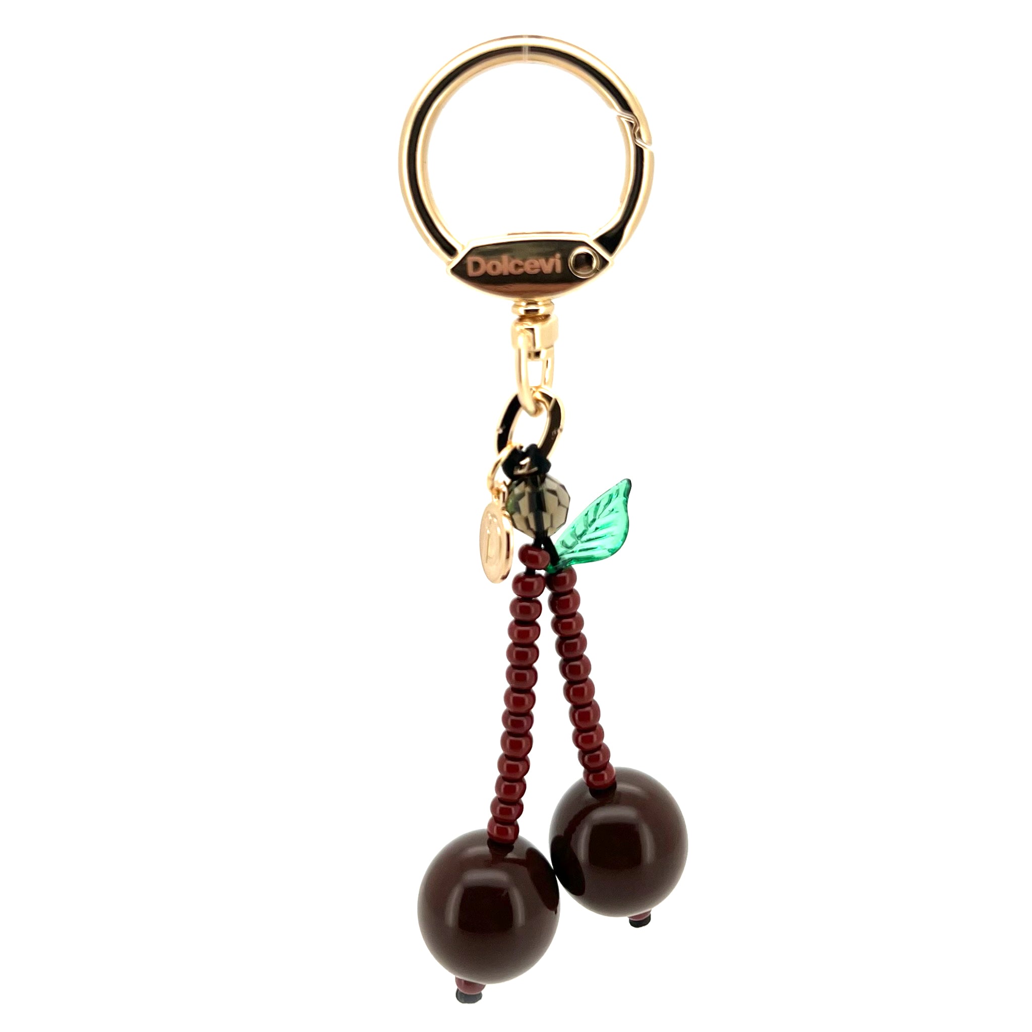 Beaded Brown Cherry Charm