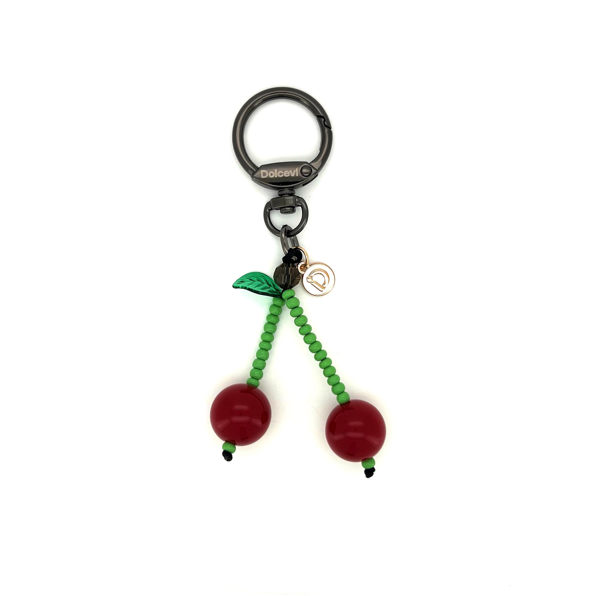 Beaded Red Cherry Charm
