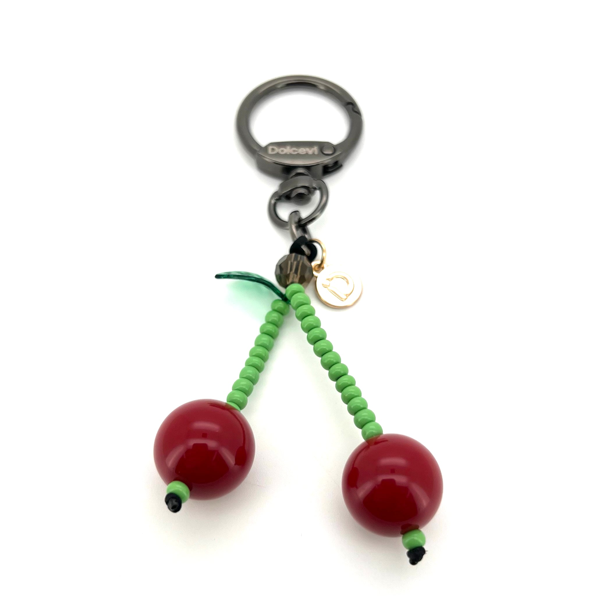 Beaded Red Cherry Charm
