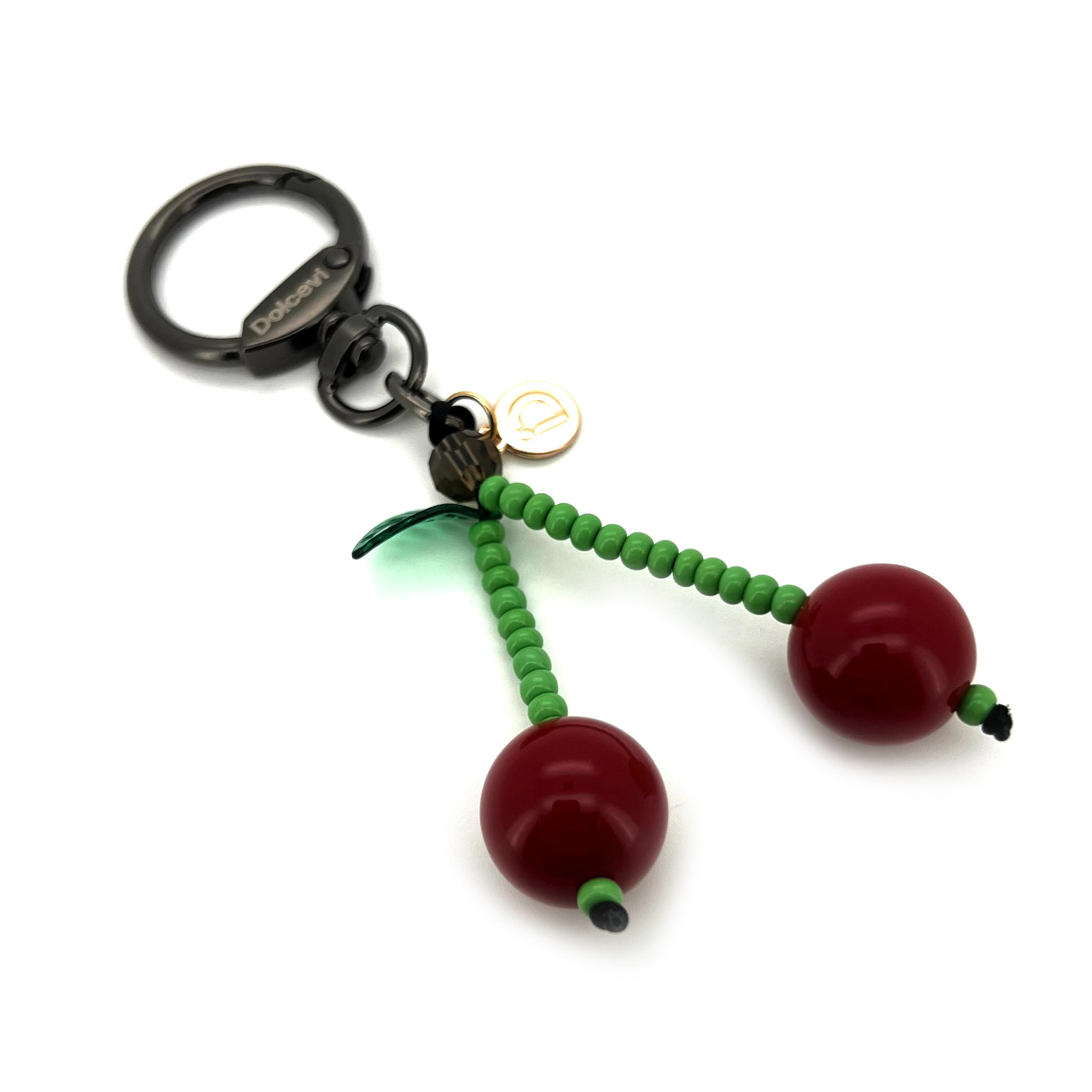 Beaded Red Cherry Charm