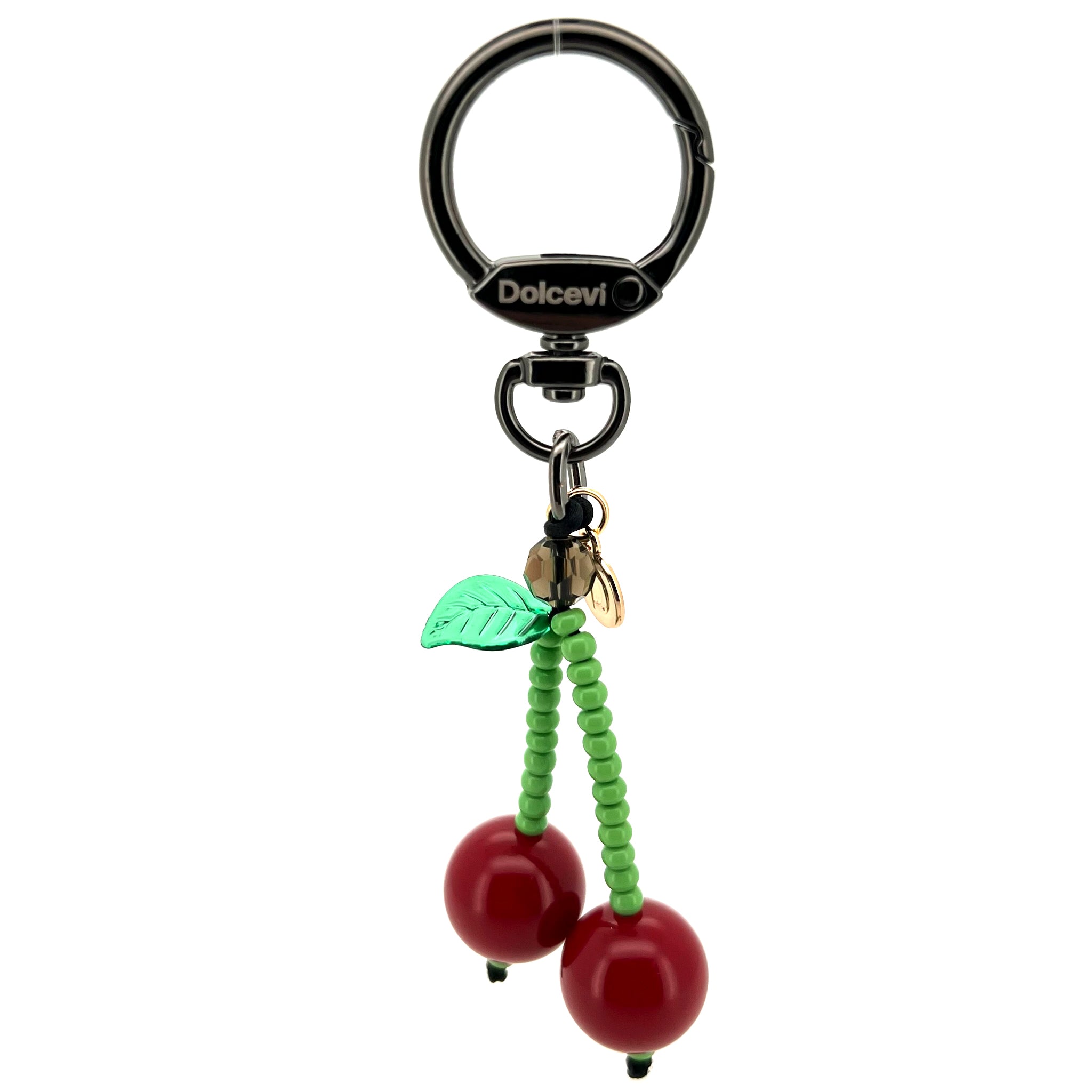 Beaded Red Cherry Charm