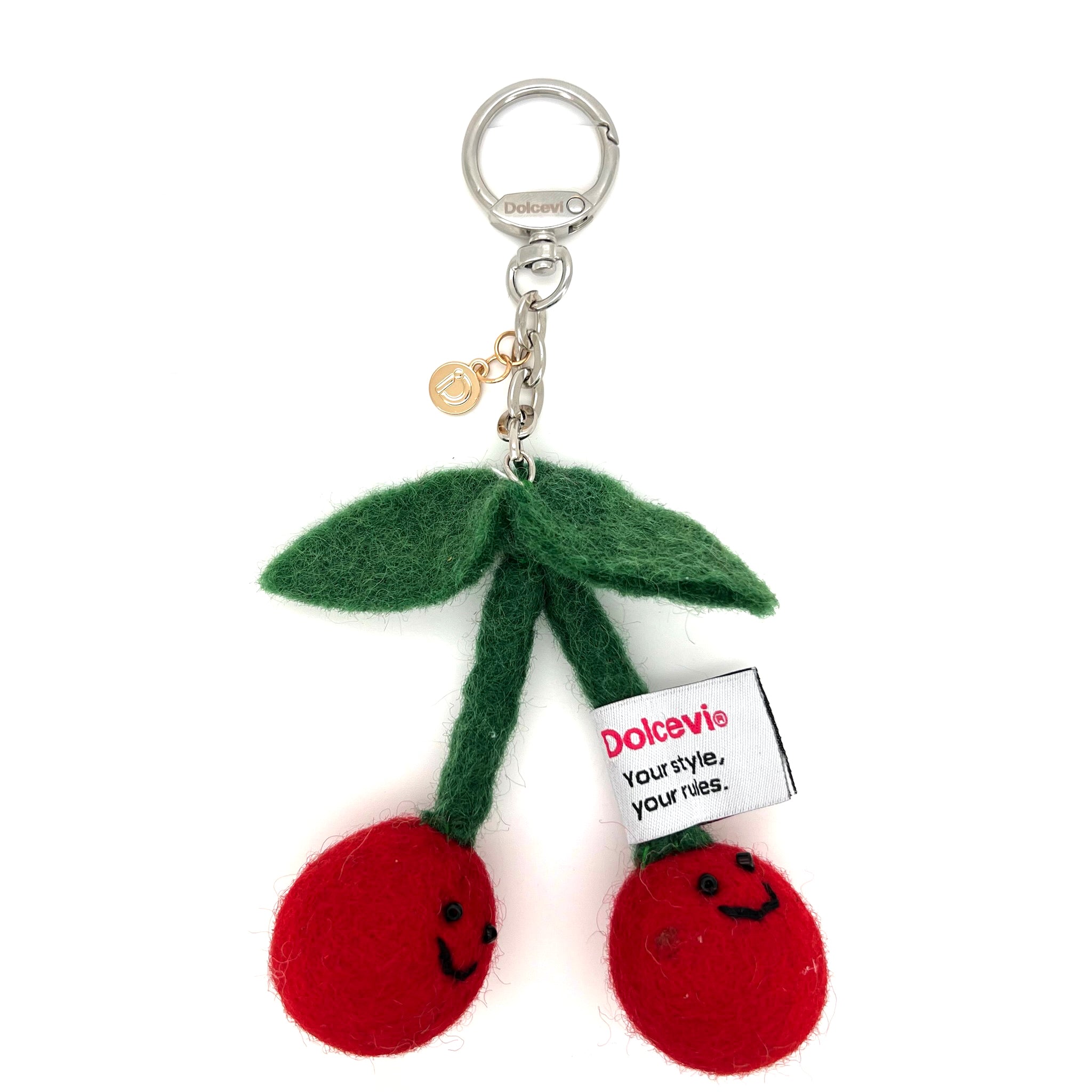 Felted Cherry Charm