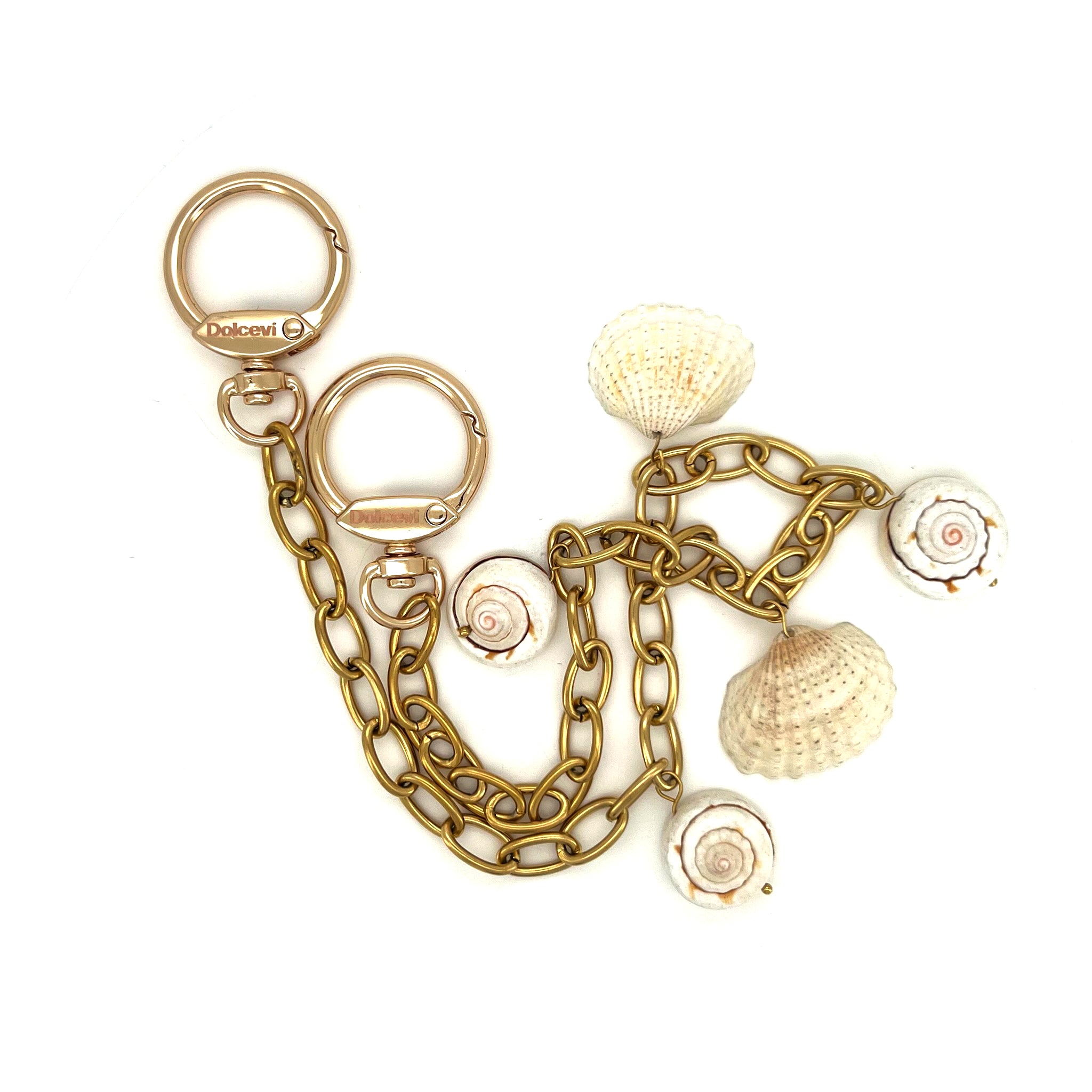 Golden Seashell & Chain Charm