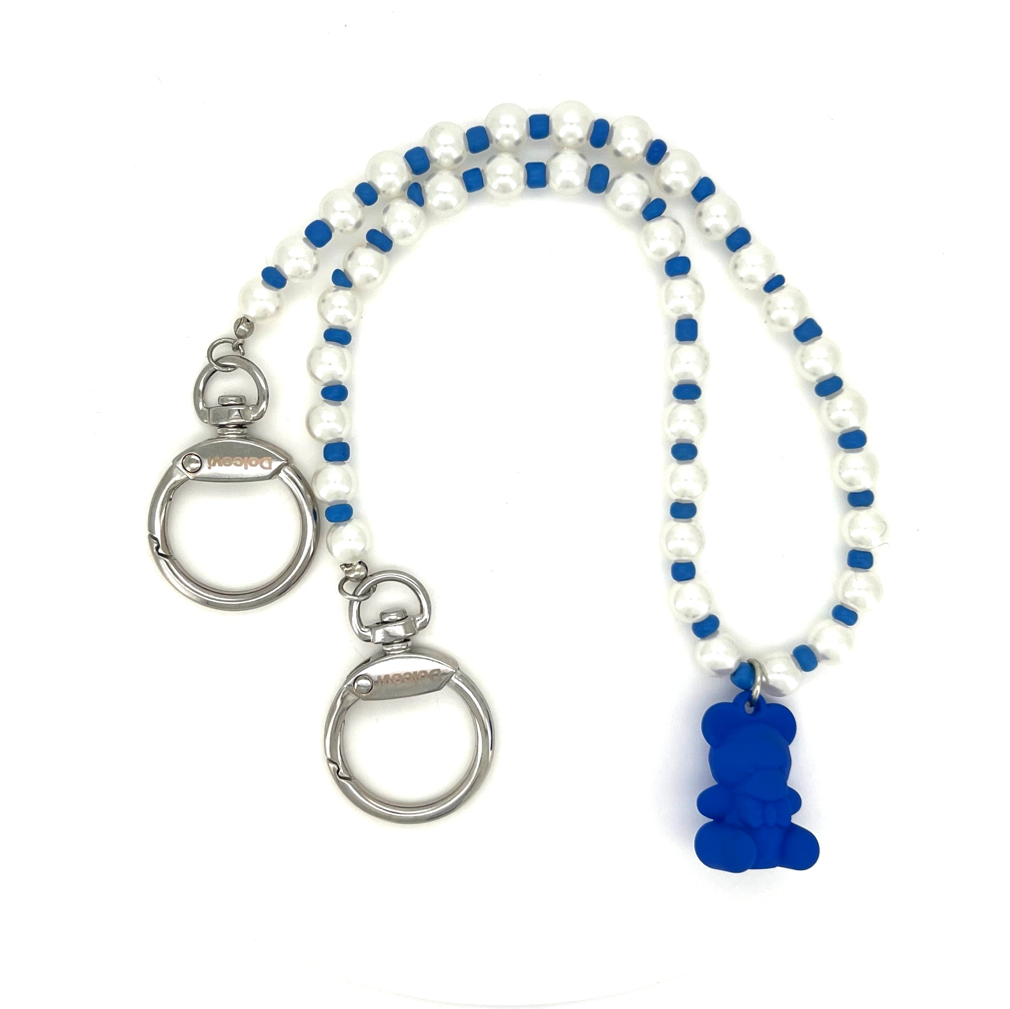 Blue Bear & Pearl Charm