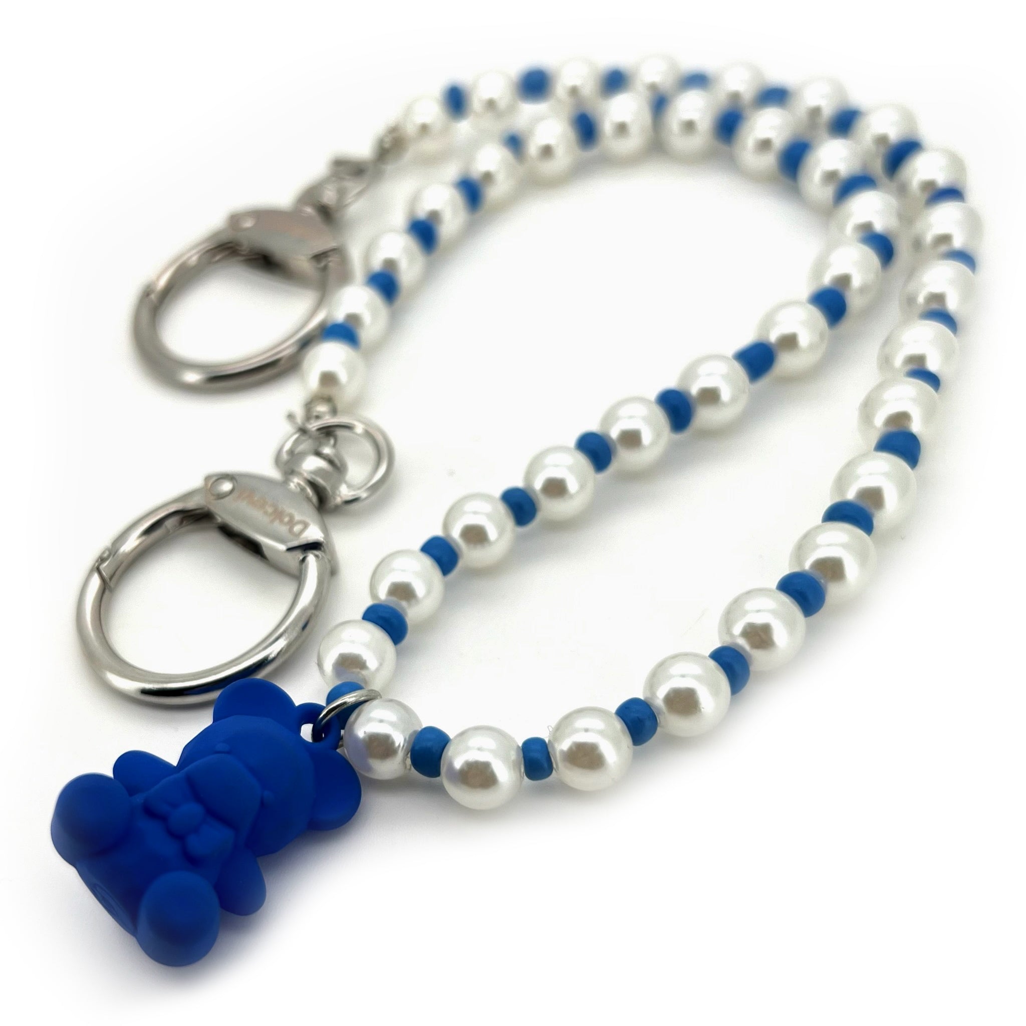 Blue Bear & Pearl Charm