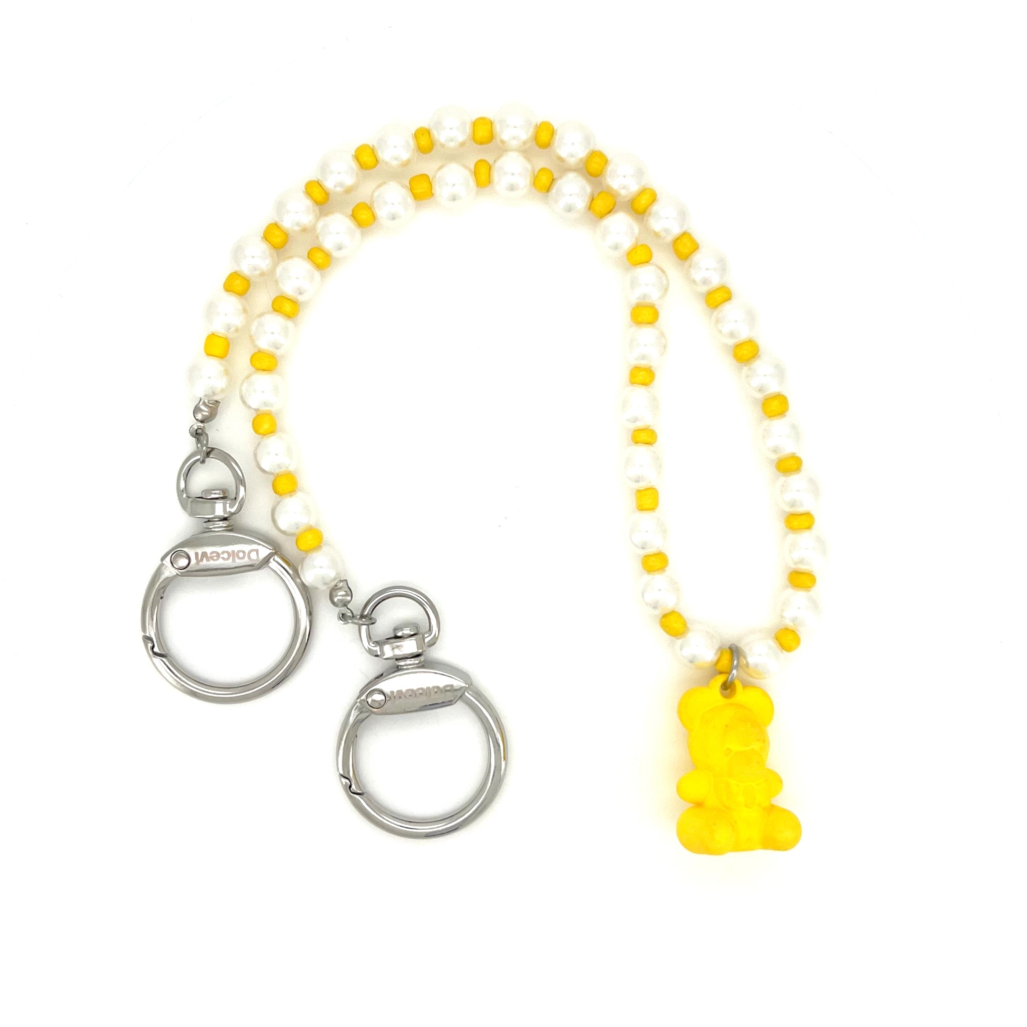 Yellow Bear & Pearl Charm